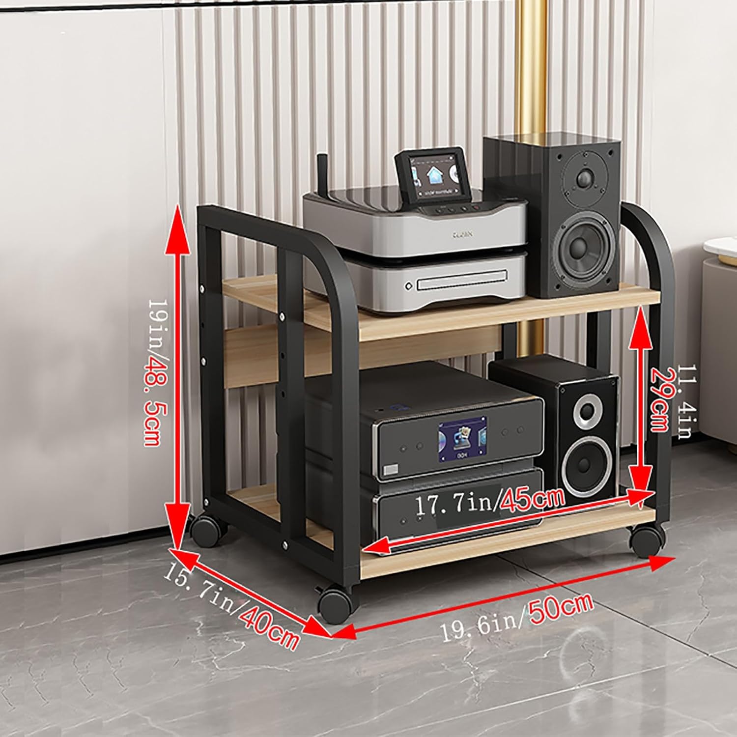 HOFSSI 3-5 Tier Media Stand Audio/Video Component Cabinet for Store Cable Boxes