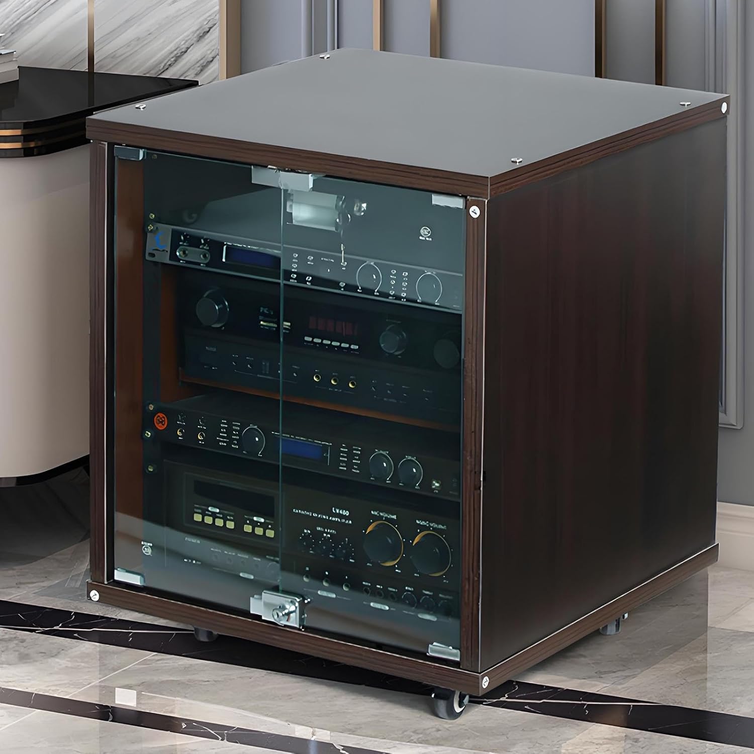 FLDYGMLU Modern Wooden Stereo Cabinet