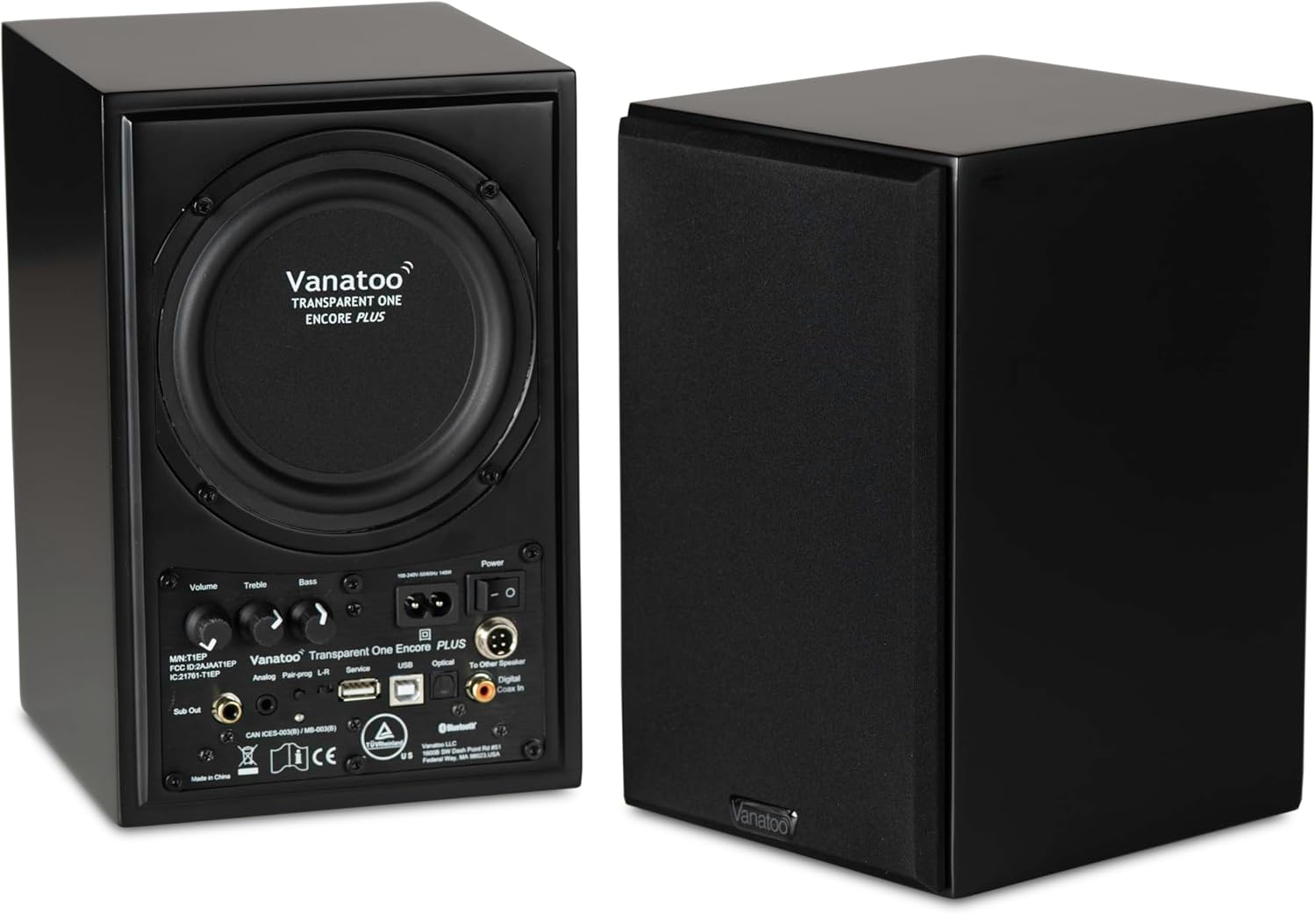 Vanatoo Cherry Transparent One Encore Plus Near Field Studio Monitor Speakers Pair for TV