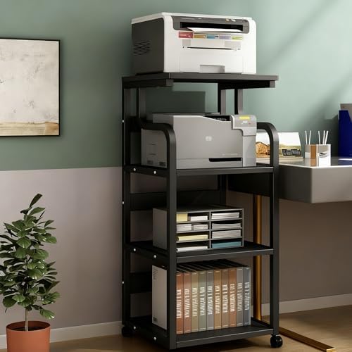 Modern 3-Tier AV Media Stand with Wheels - Audio Video Storage Rack for Record Players