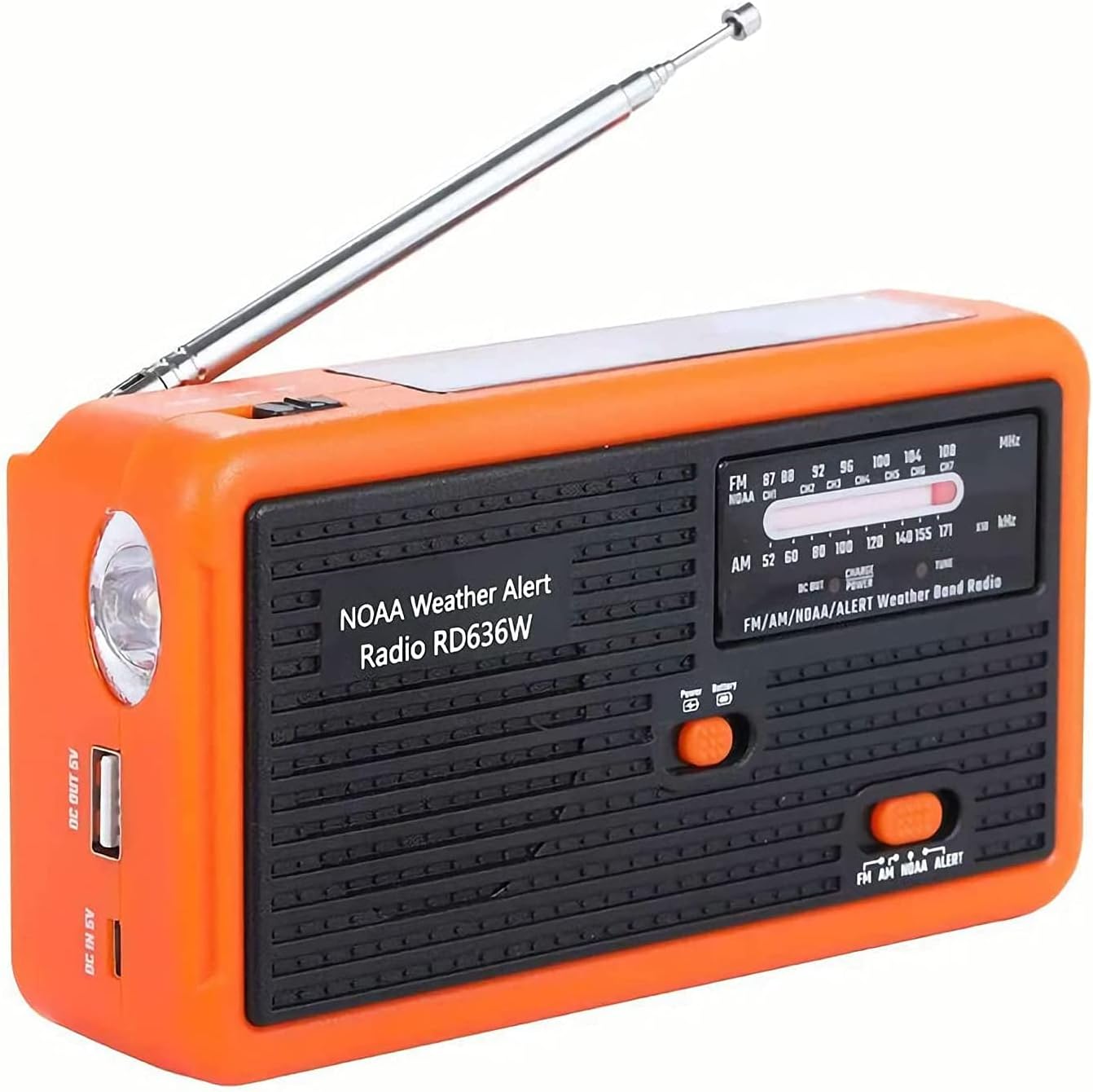 Emergency Hand Crank Radio Portable Camping Solar AM/FM/NOAA Weather with Reading Lamp