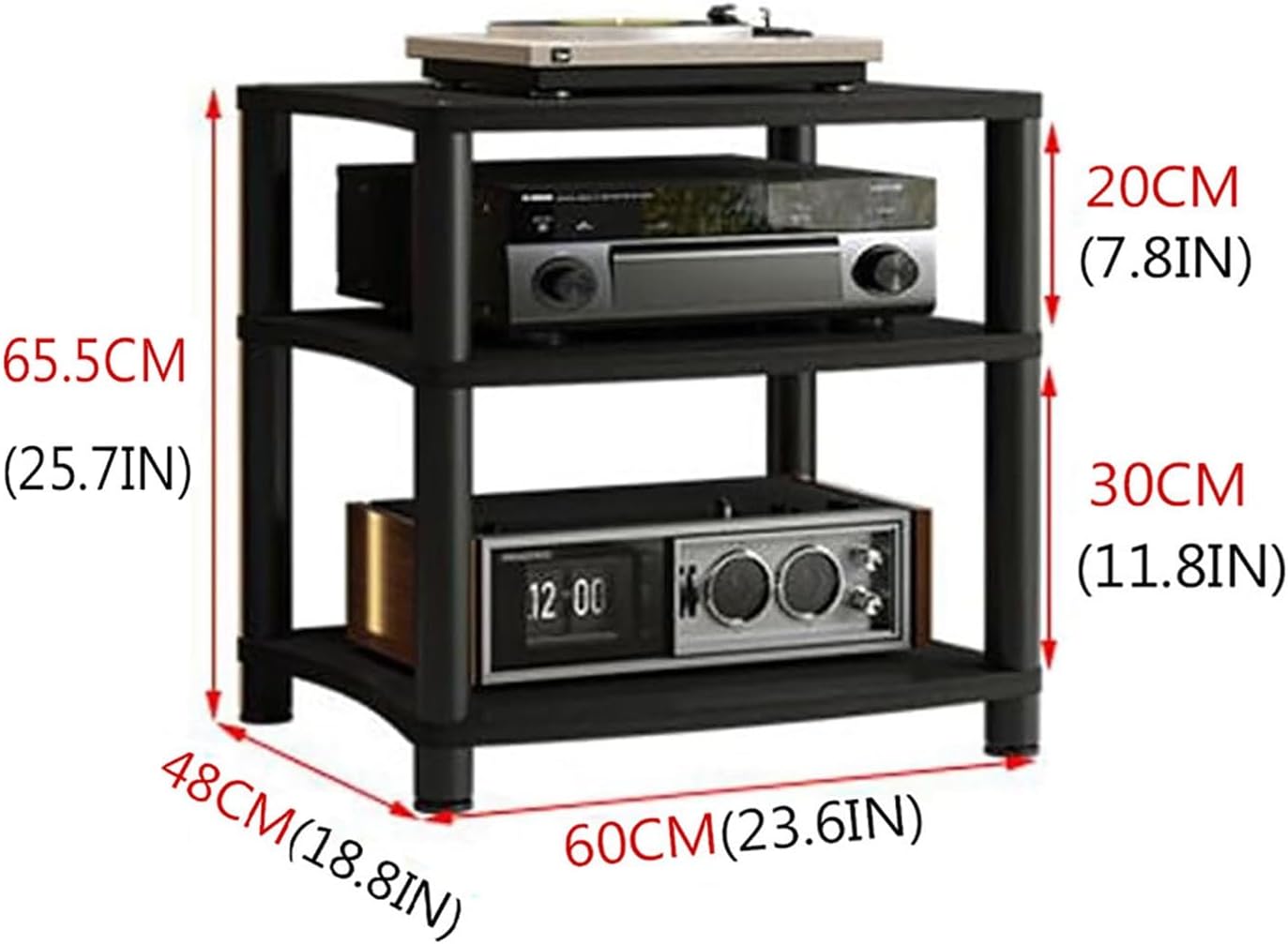 3/4-Tier Media Stand Audio/Video Component Cabinet