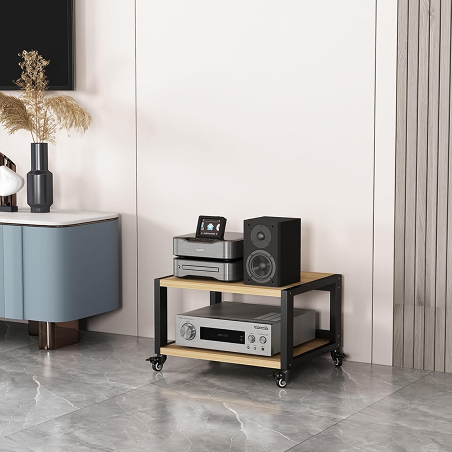 UYCVT Movable Media Stand Movable Av Media Stand Entertainment Stereo Components Cabinet Home-A-Height 40cm/15.7in