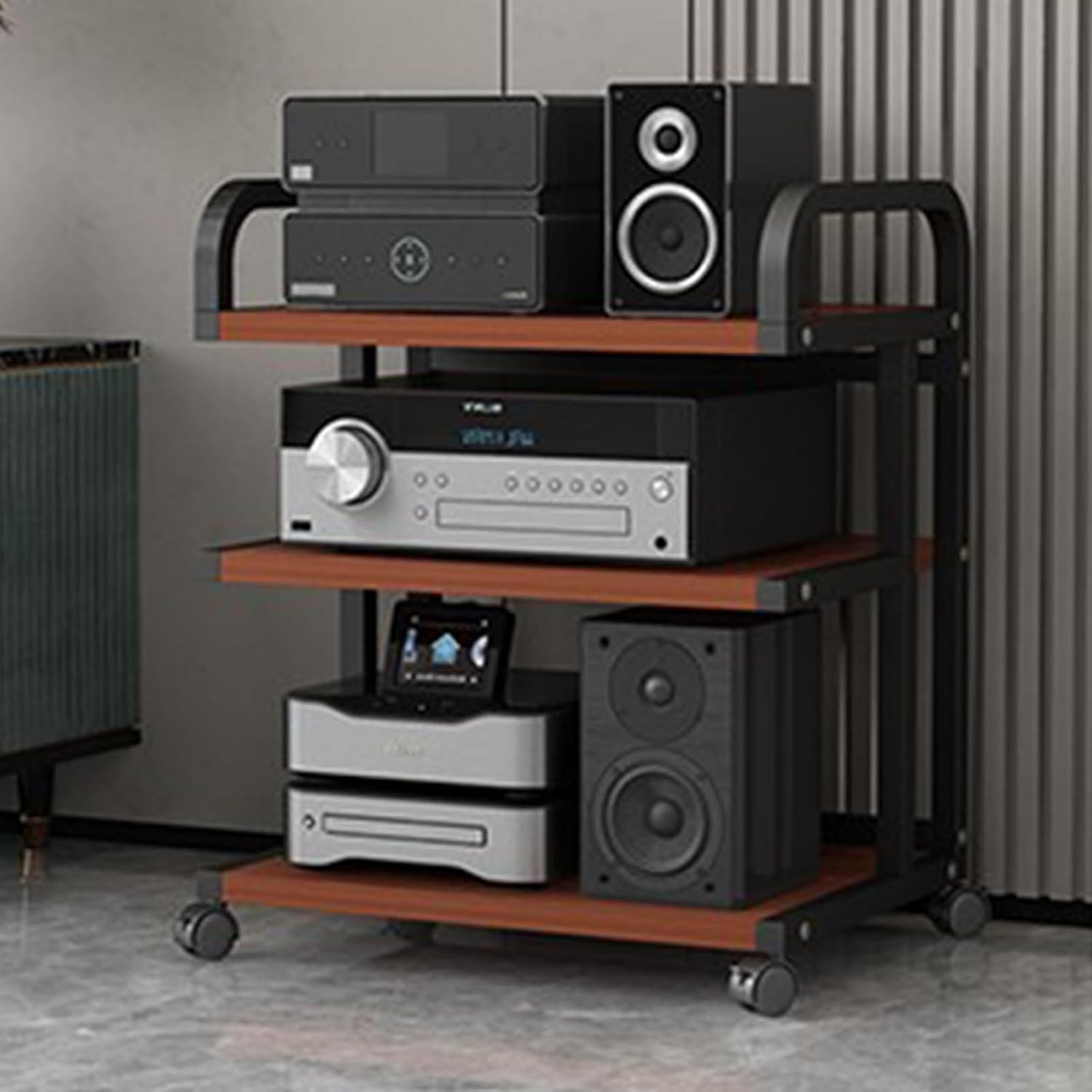 YLQFGUVWK 3 Layer Removable AV Media Stand CD Player Stand Stereo Component Storage Cabinet for Home/Office/Theater(Color 3)