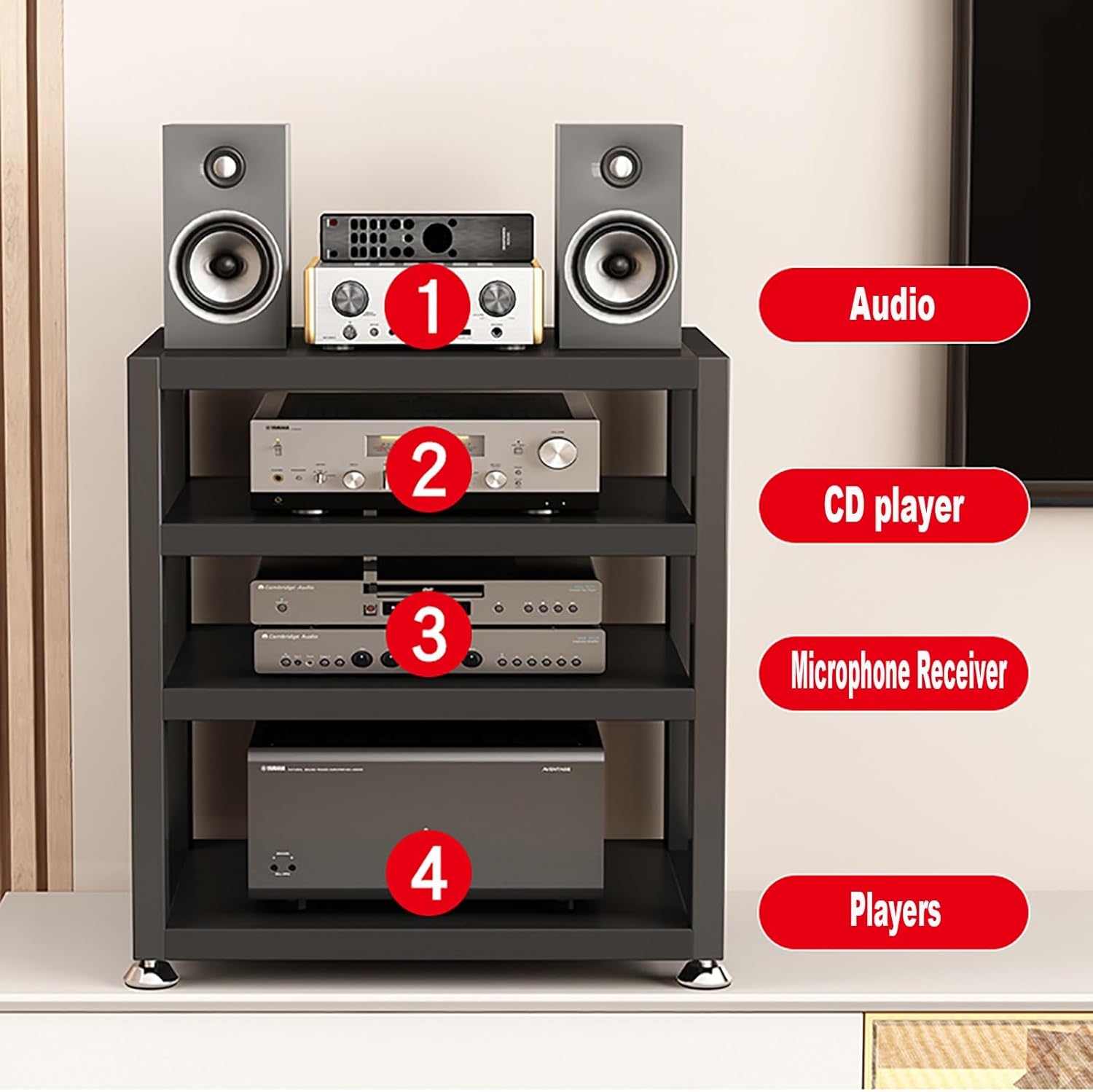 XingLi 3/4-Tier AV Media Stand