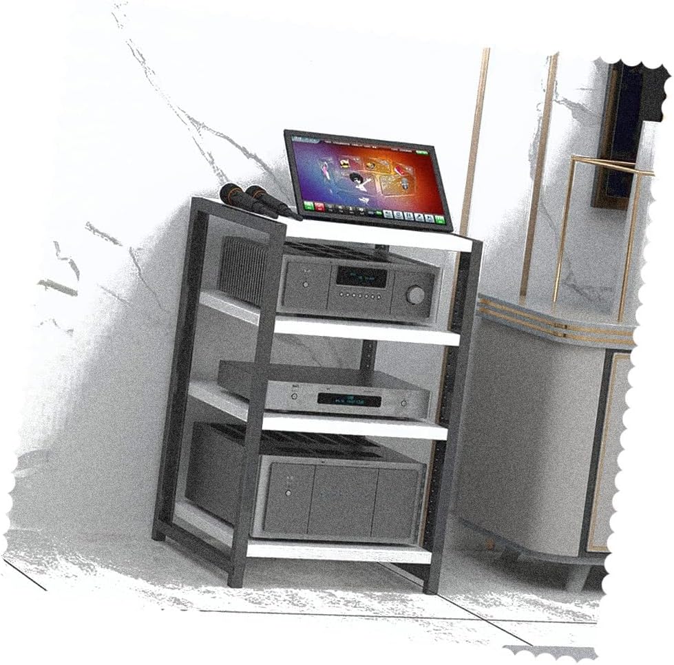 BIUBPW Open Storage Cabinet for Audio Video Media Entertainment Stereo Component