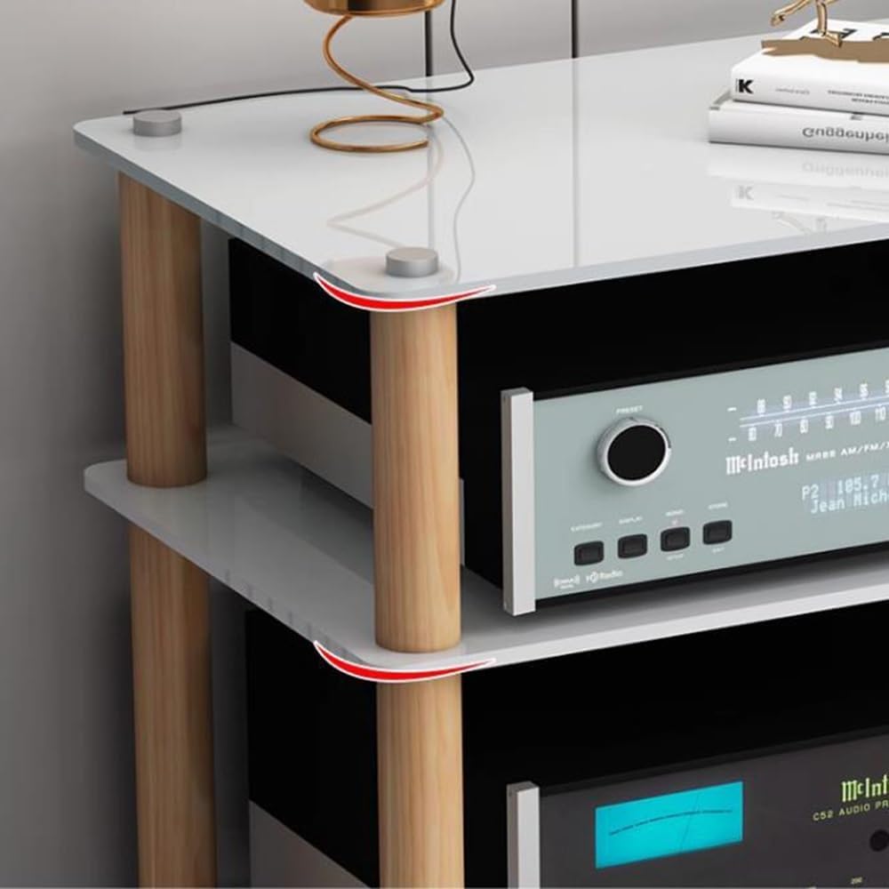 Heavy Duty AV Media Stand - 2 Tier Audio Rack Tower