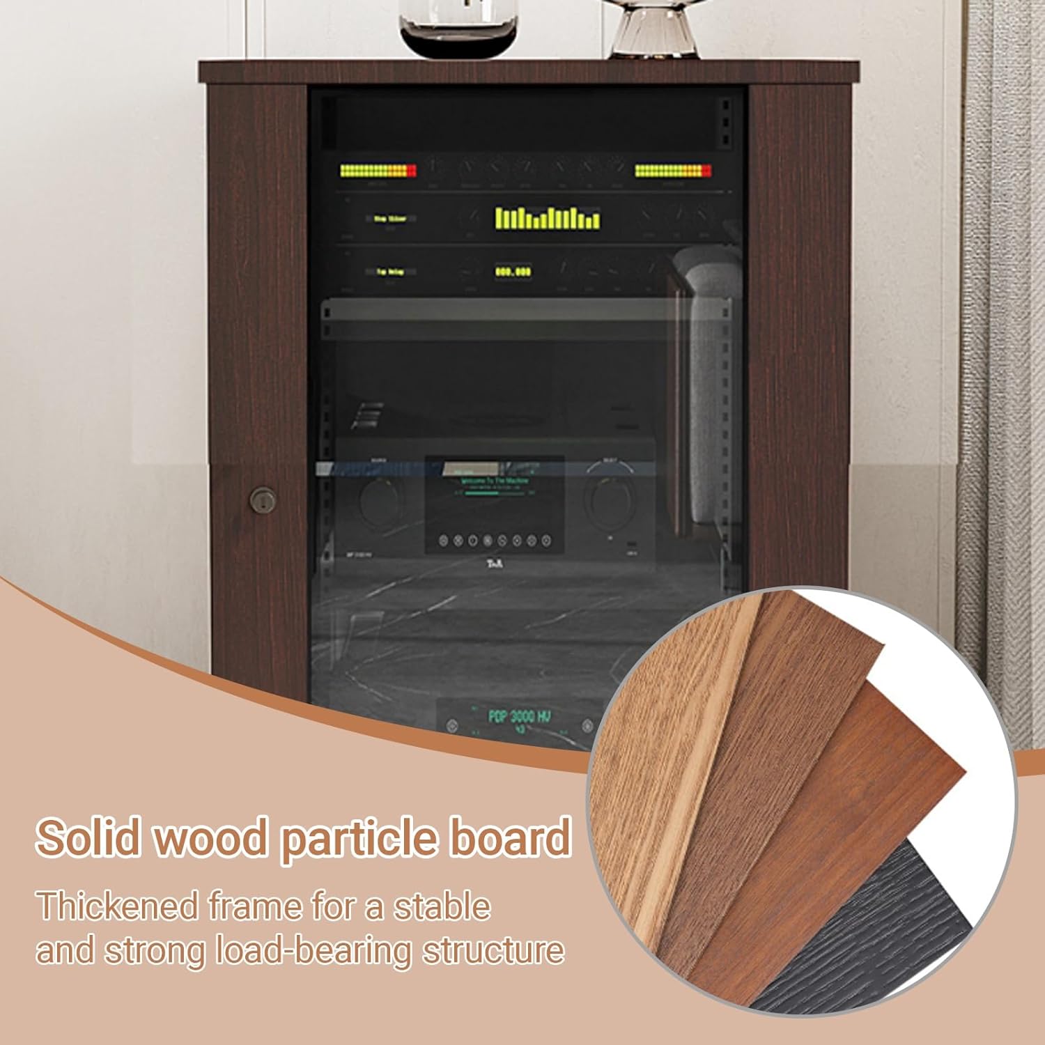 YITAYMLI 2/3 Tier AV Stereo Cabinet Movable