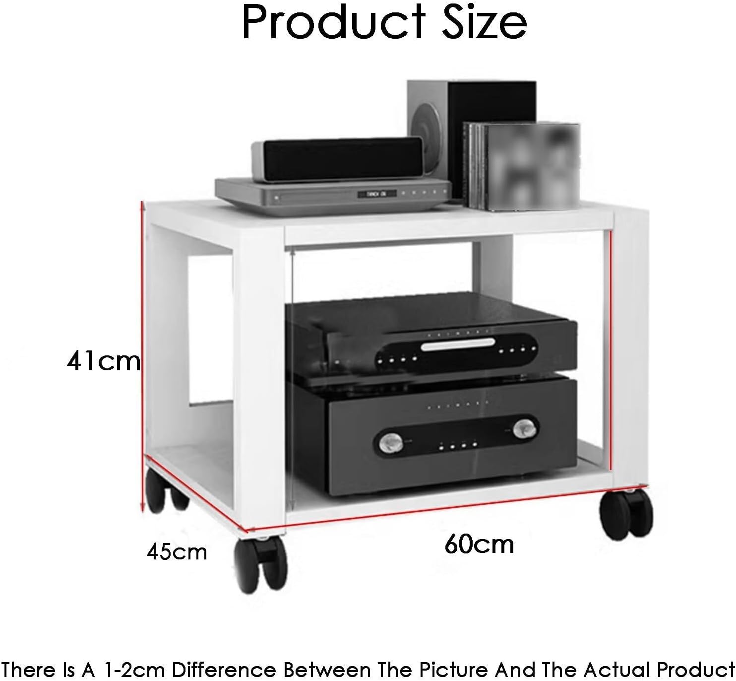 2-Tier Movable Audio Media Rack