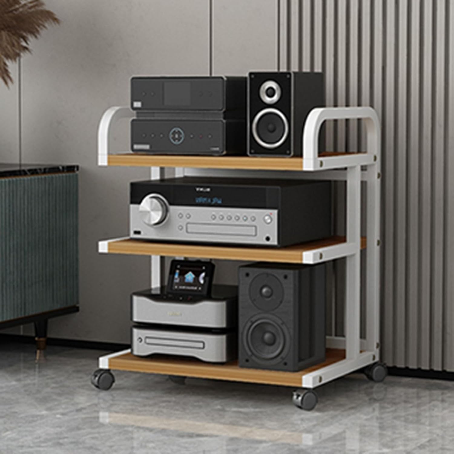 Multi-Tier Floor-Standing Audio Video Media Stand Entertainment Stereo Components Cabinet Audio Rack