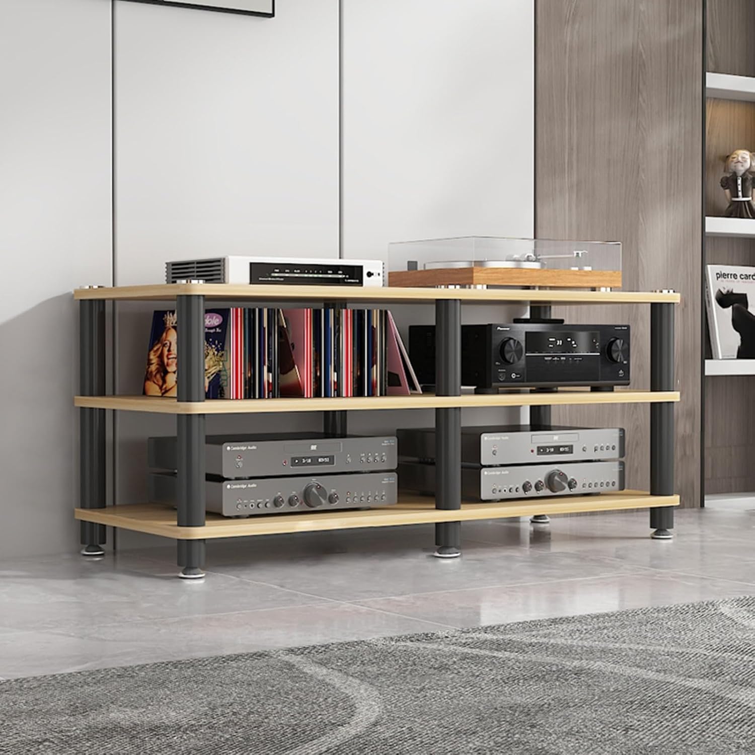 Heavy Duty Media Storage Cabinet - Stereo Rack & Stand for Living Room
