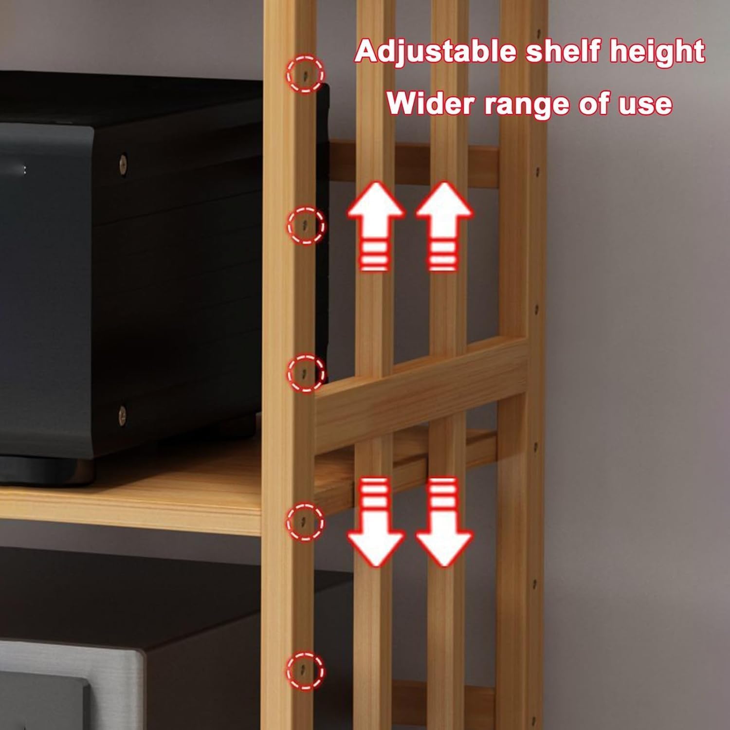 WROASLTOUX Movable Audio Stand Small Media Player Stand Adjustable Multi-Function Shelf Cabinet