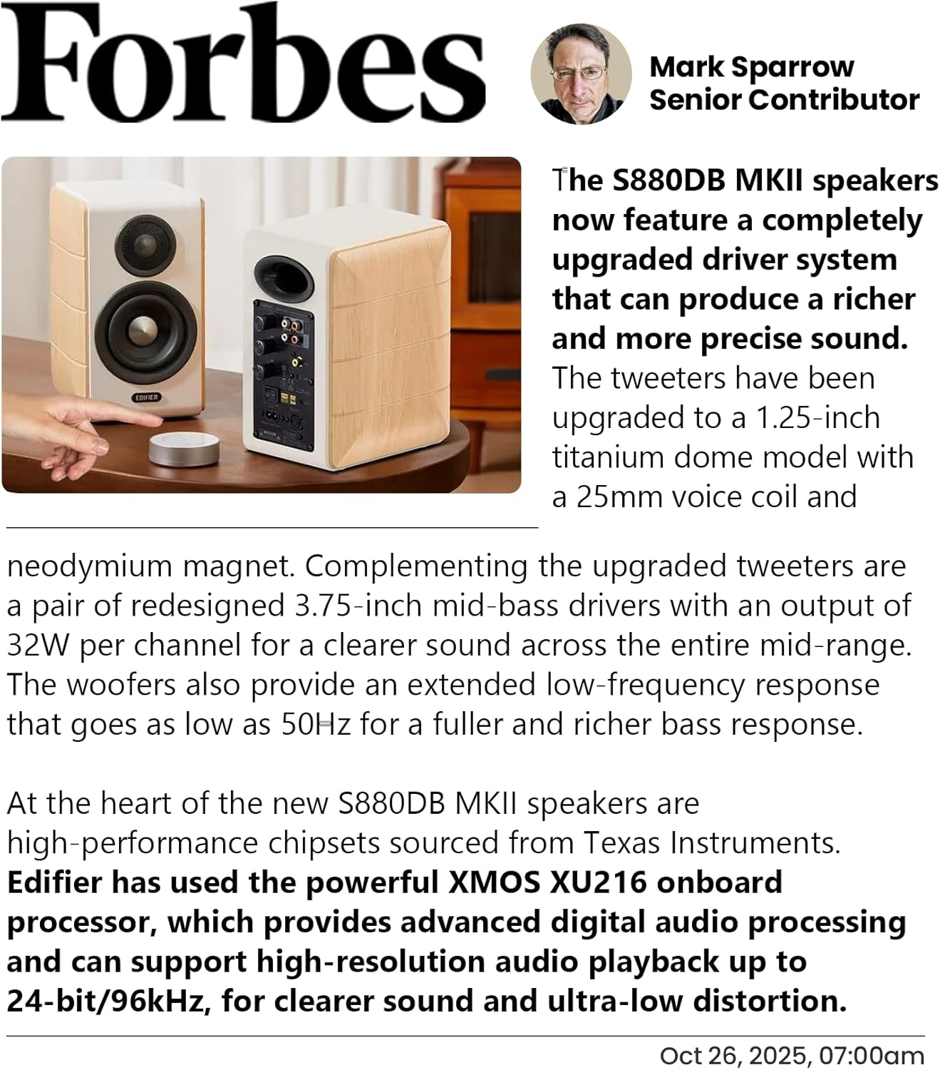 Edifier S880DB MKII Hi-Fi Bookshelf Speakers, Premium 2.0 Active Speaker System, 88W RMS, Hi-Res Audio with LDAC, Bluetooth/USB-C/Optical/Coaxial/RCA Input, Subwoofer Output, Dark Wood