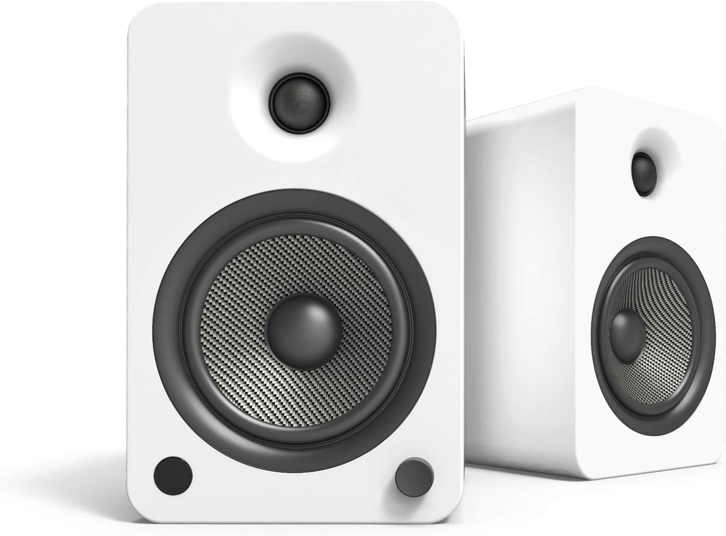 Kanto YU6MW Powered Bookshelf Speakers with Bluetooth and Phono Preamp | Pair | Matte White