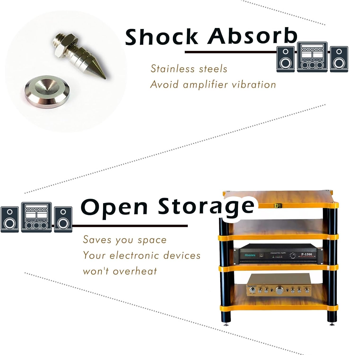 WLCGYD Heavy Duty HiFi Audio Rack