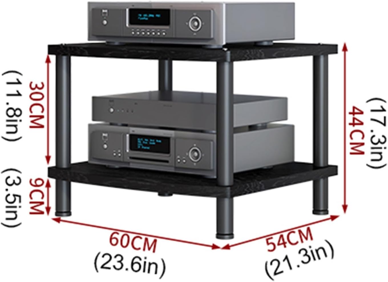 Media Stand Audio/Video Component Cabinet with Wooden Shelf