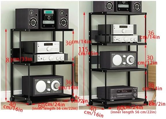 AV Media Stand 4-Tier Audio-Visual Shelving