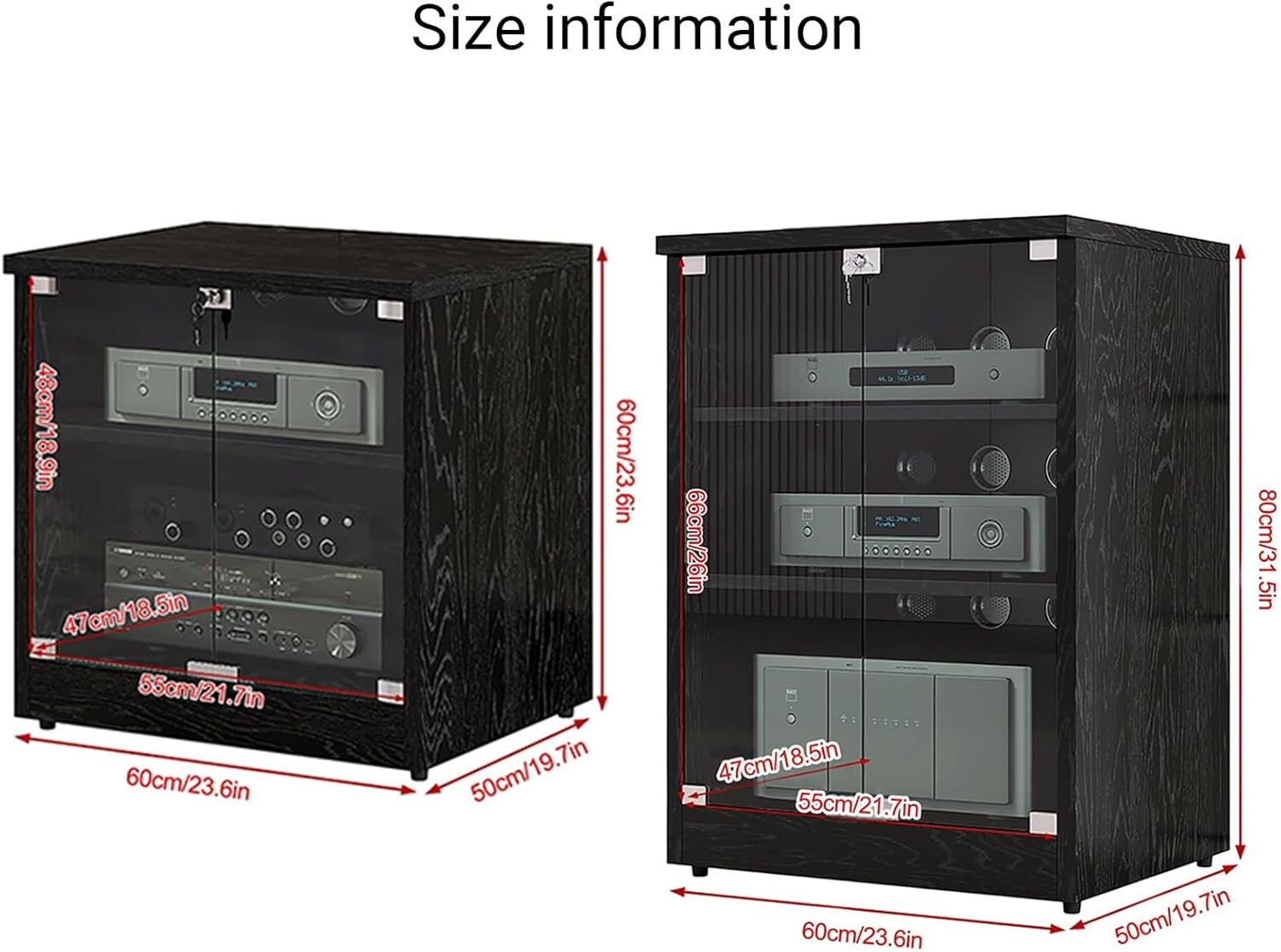 Multi-Purpose WiFi Router Storage Box with Adjustable Shelves Stereo Modern Standing Cabinet Tempered Glass Doors and Cable Management for Home