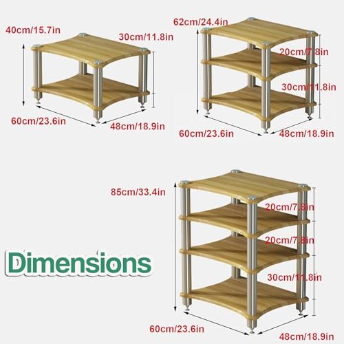 FLDYGMLU Heavy Duty Stereo Rack Audio Rack Stereo Cabinet Stereo Rack and Stands with Feet