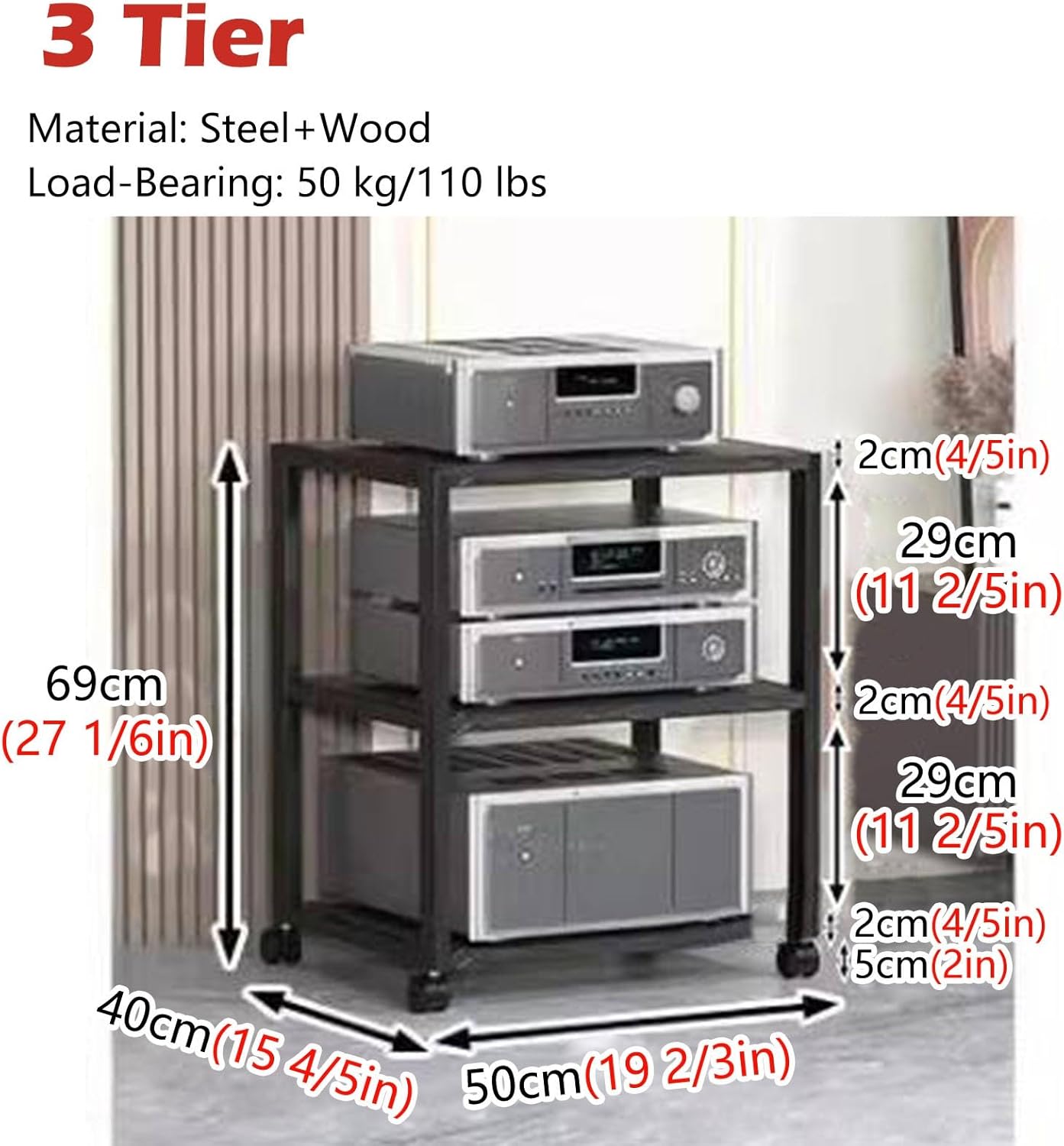 RENLXFI Stereo Stands for Living Room/Small Spaces