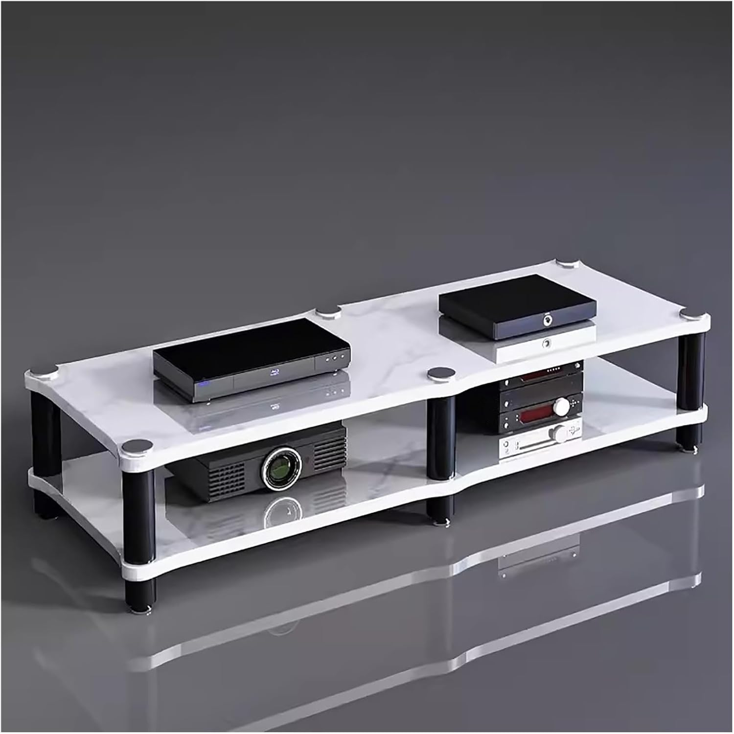 YLLFFLL Home Entertainment Stand Stereo System 2 Shelf