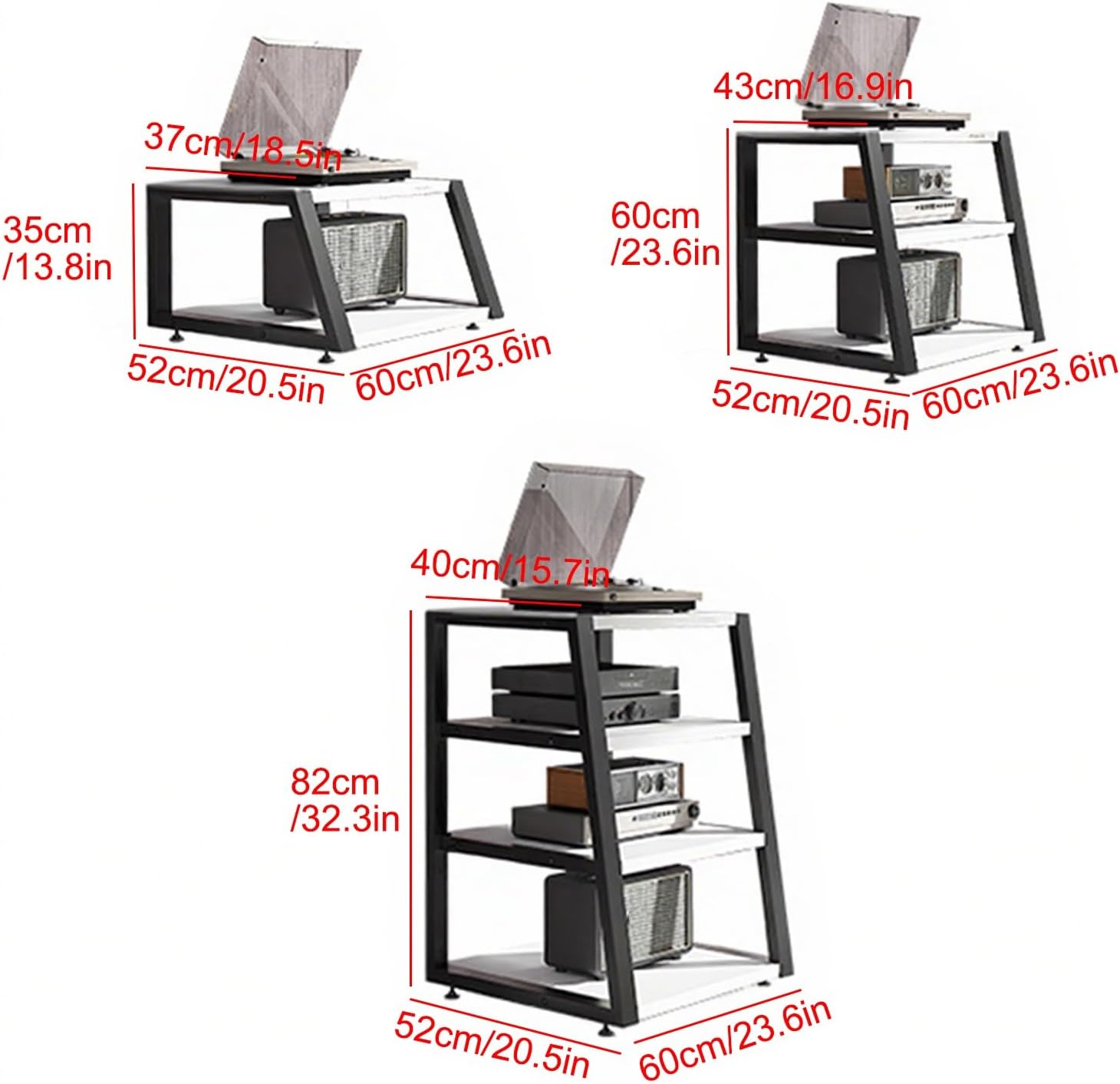 2/3/4-Tier Media Stand Audio/Video Component Cabinet Projector Shelf