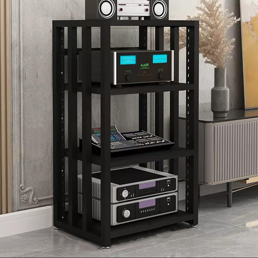 NILZA Open Stereo Stand Component Cabinet for Audio/Video/Media Stand AV Storage Rack Audio Rack Stand 4/5 Tier Audio Tower