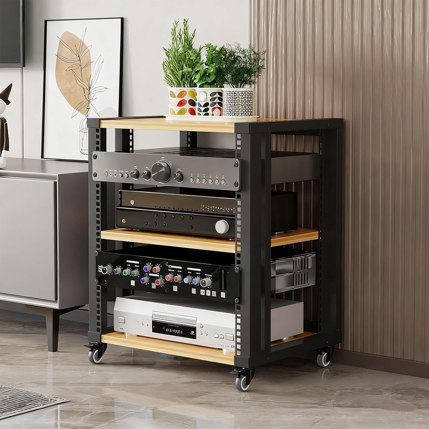 2/3/4-Tier AV Media Player Stand Modern Stereo Cabinet