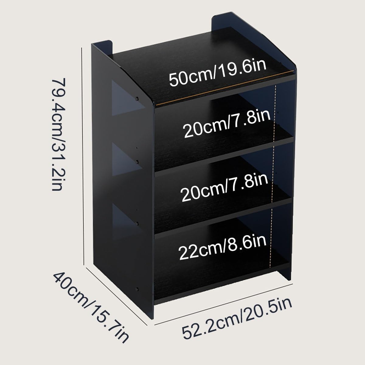 FLDYGMLU Modern Stereo Cabinet for Media Storage - Adjustable Audio Rack Stand Tower with Acrylic Baffle