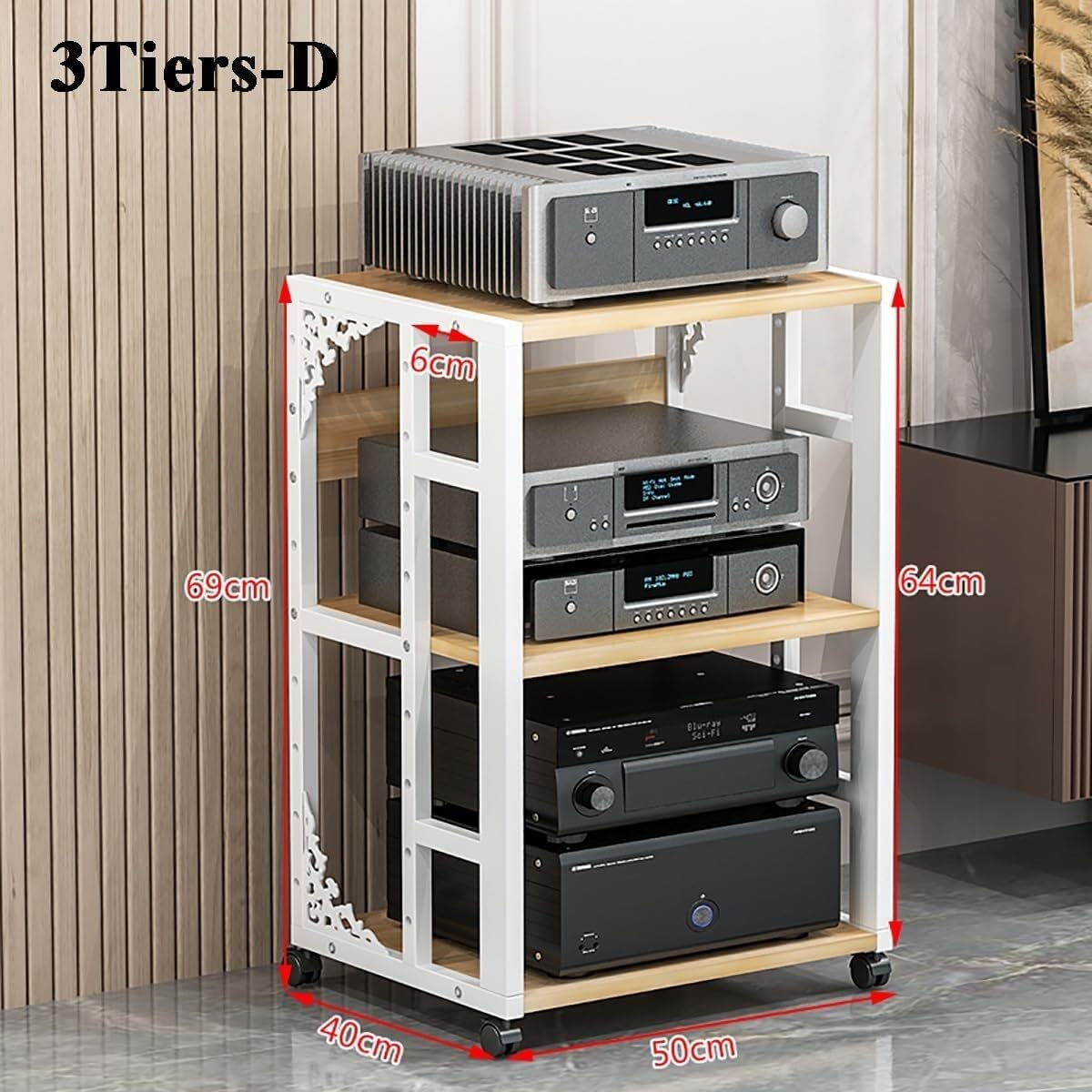 HUANGYANGZ Modern AV Media Stand with 360 Wheels