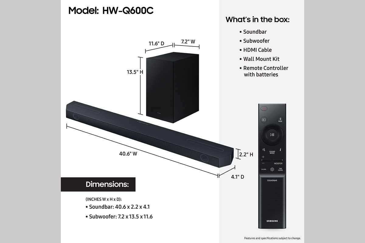 Samsung HW-Q600C 3.1.2ch Soundbar w/Dolby Audio