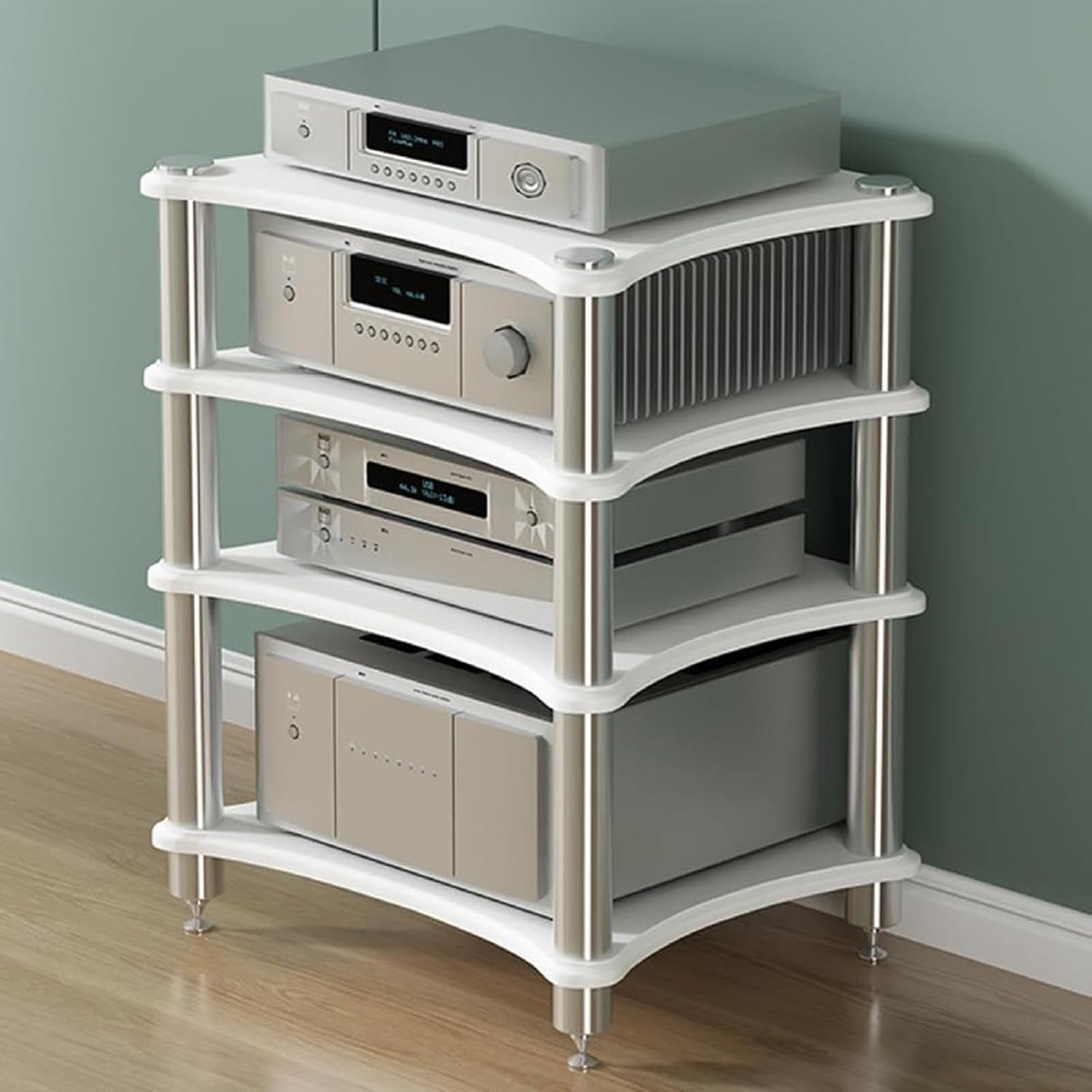 1 2 3 4 Tier AV Media Stand Component Cabinet