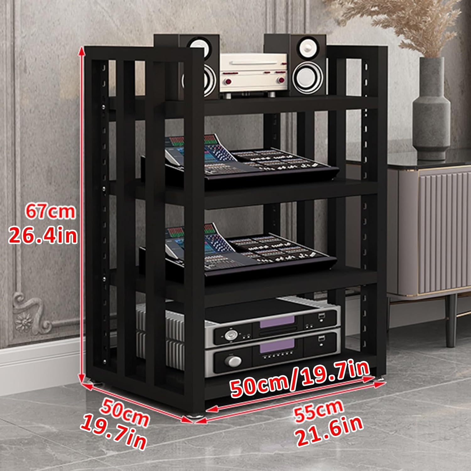 POWRZZZY 4-Tier AV Media Stand