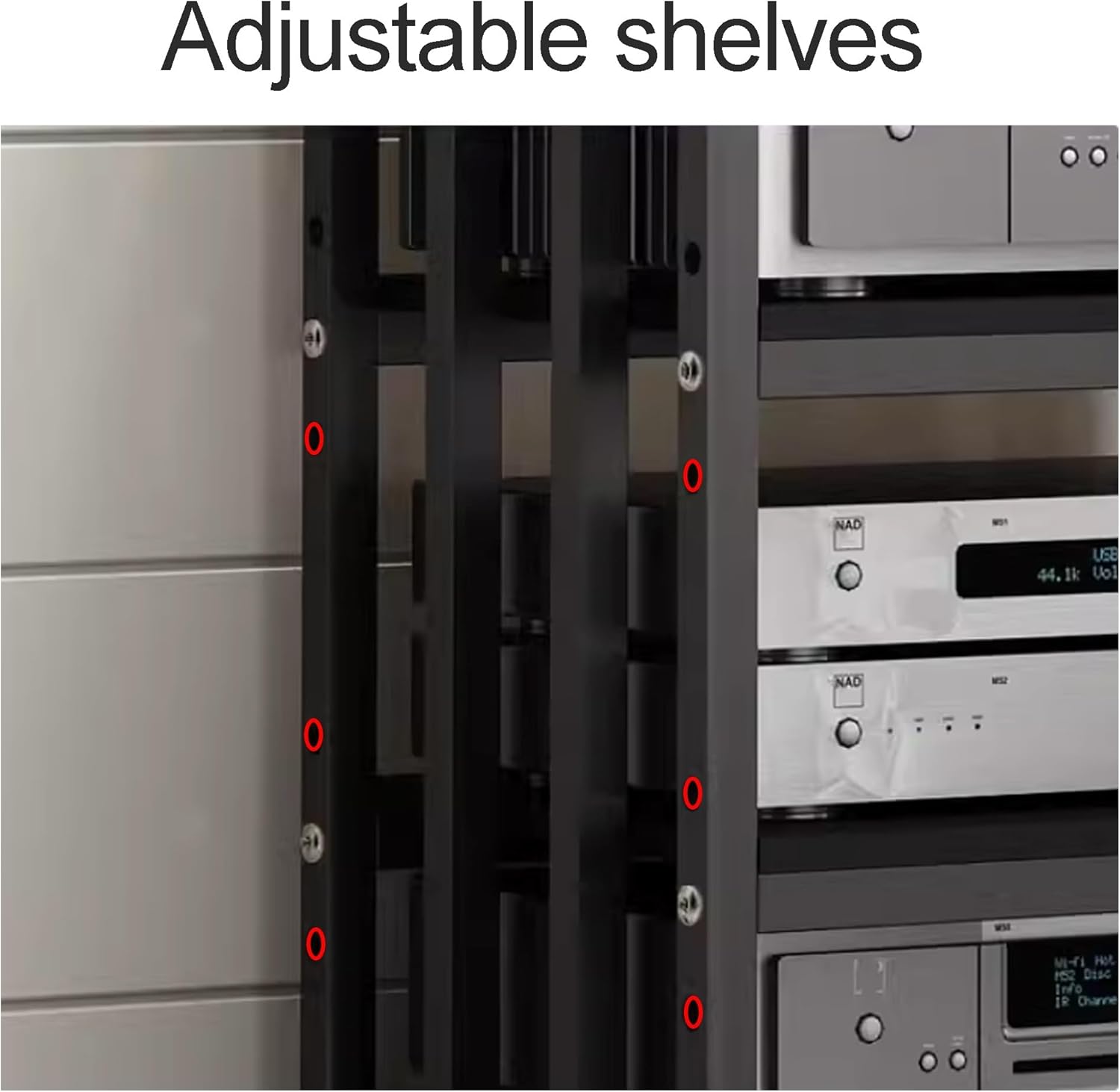 OVOGGPAN AV Media Stand Stereo Racks with Wheels Modern audio-video shelving Record Player Stand Corner Entertainment Center