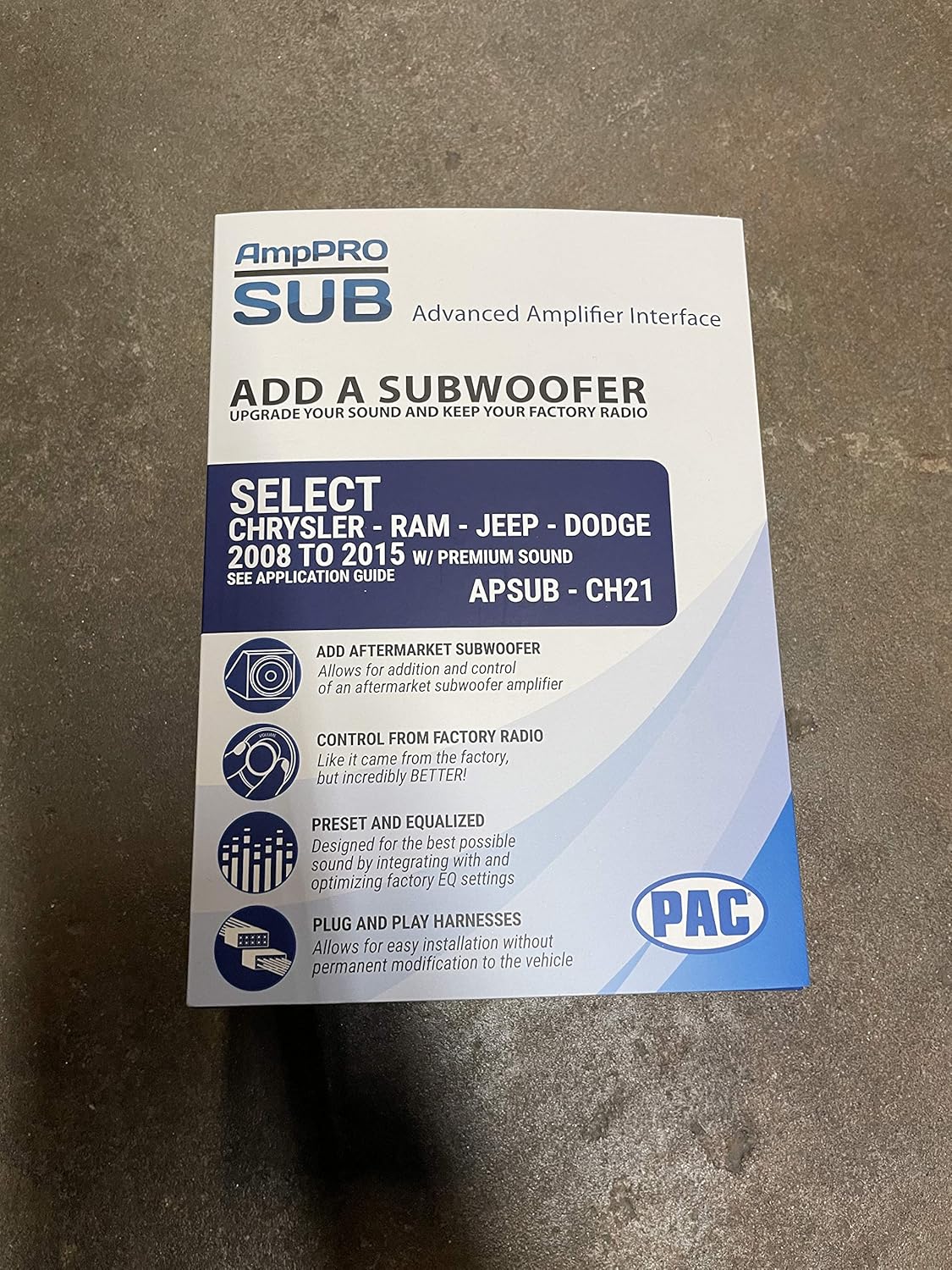 PAC AmpPRO SUB Advanced Amp Interface for Select 2007-2015 Chrysler