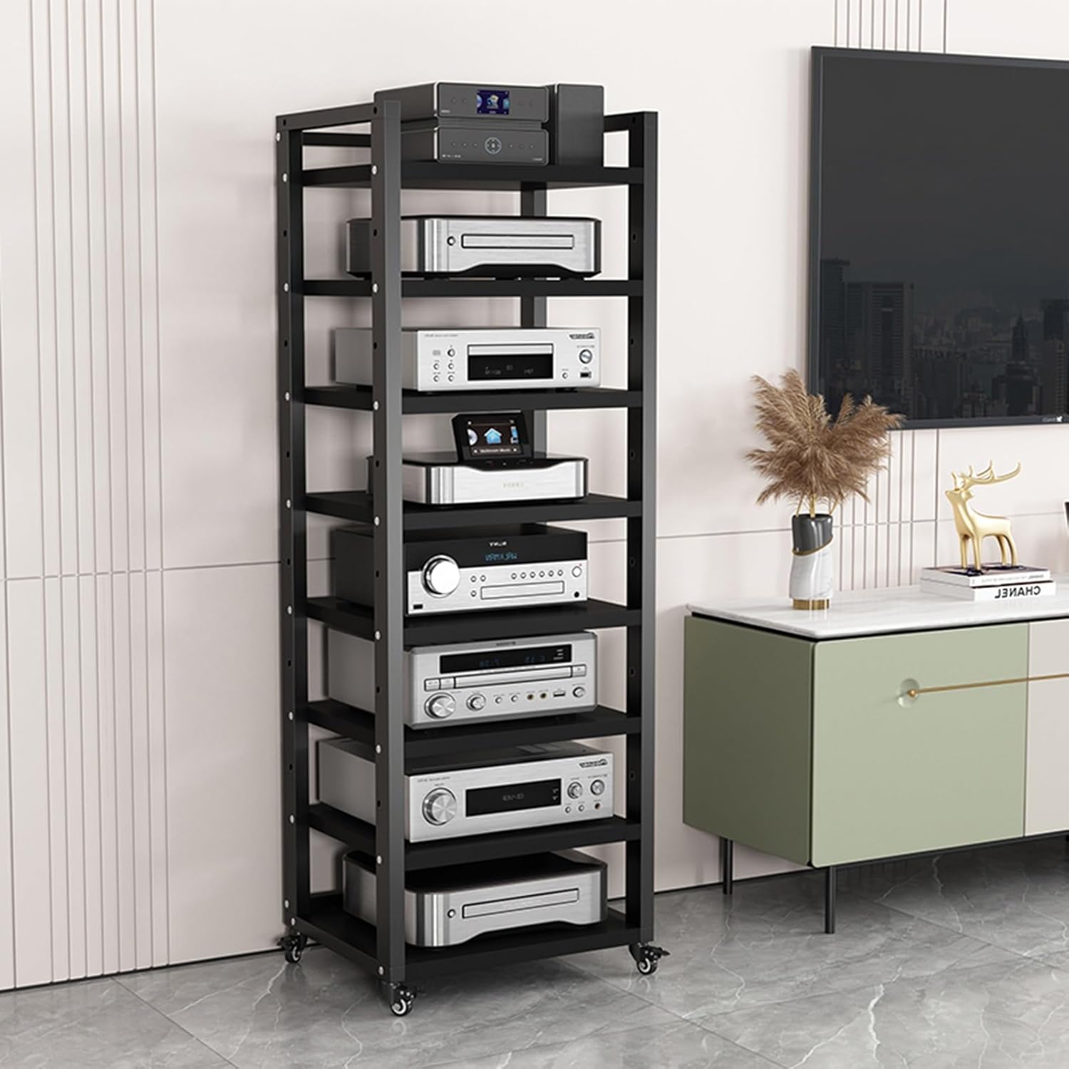 AV Component Media Stand Cabinet