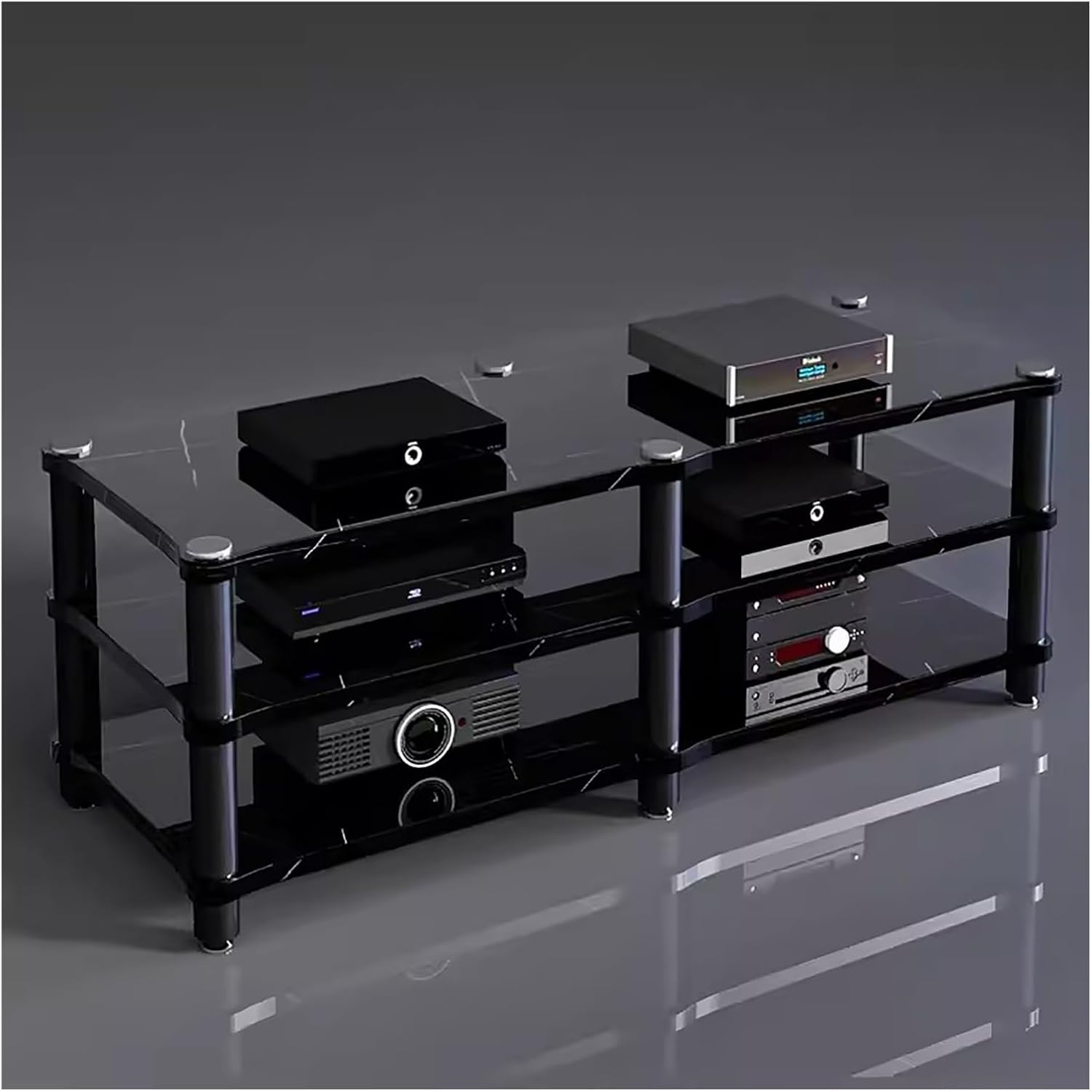 YLLFFLL 120cm Long Media Stand Audio/Video Component Cabinet
