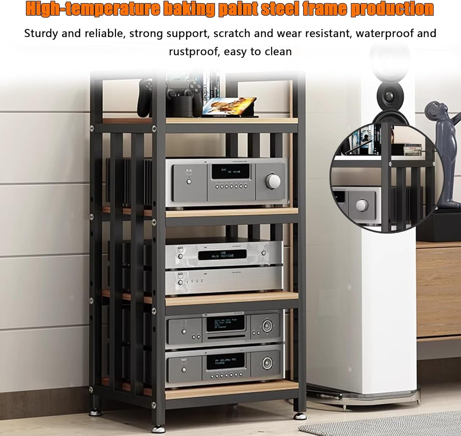Aimery Stereo Component Cabinet Media Stand Freestanding