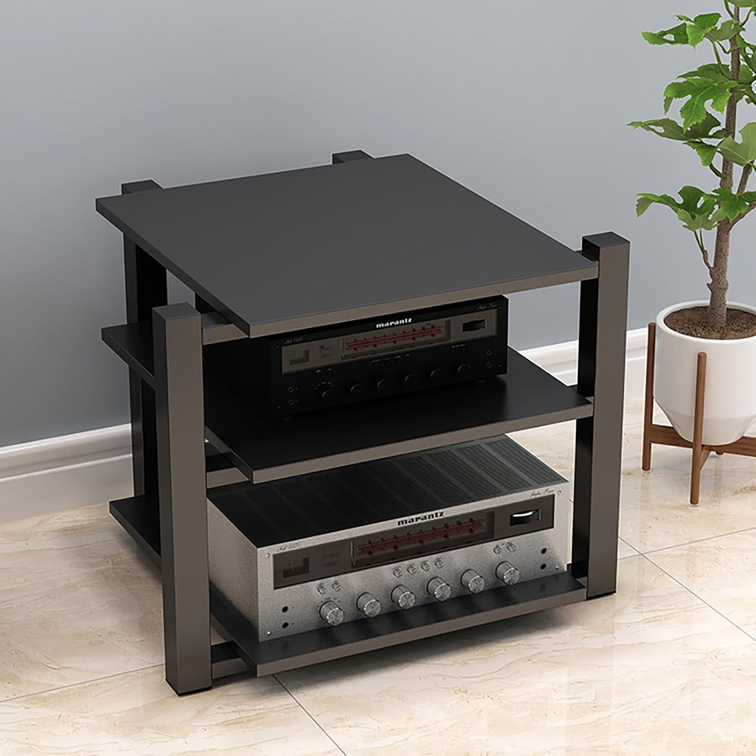 WBRSybUS AV Media Stand 2/3/4 Tier Audio Rack Entertainment Tower Cabinet