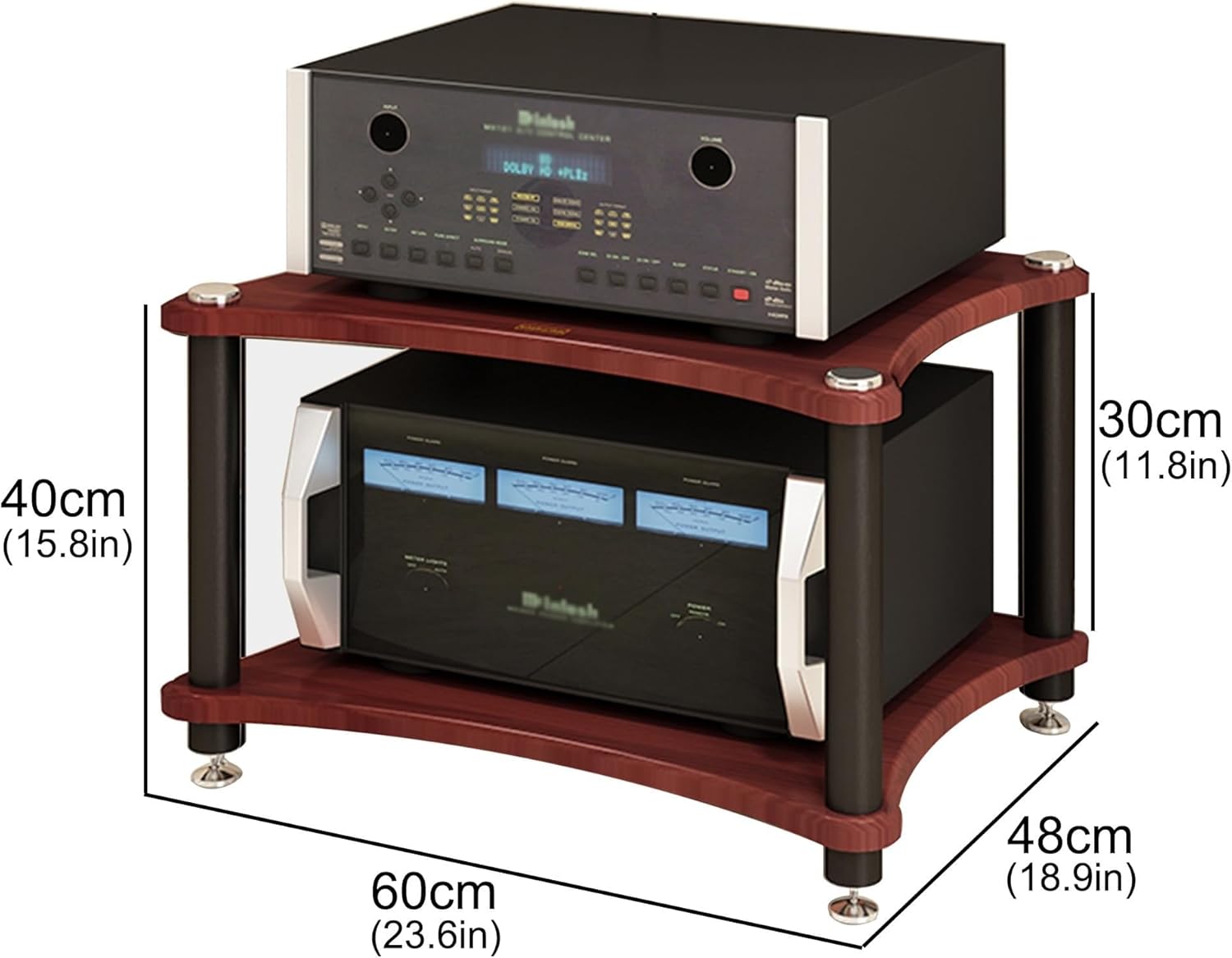Adjustable 1/2/3/4 Tier AV Media Shelf