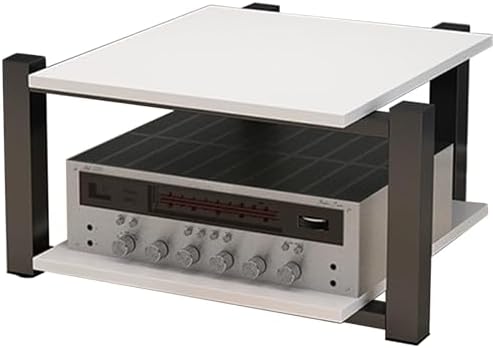 3-Tier Metal Audio Video Media Stand with MDF Shelves