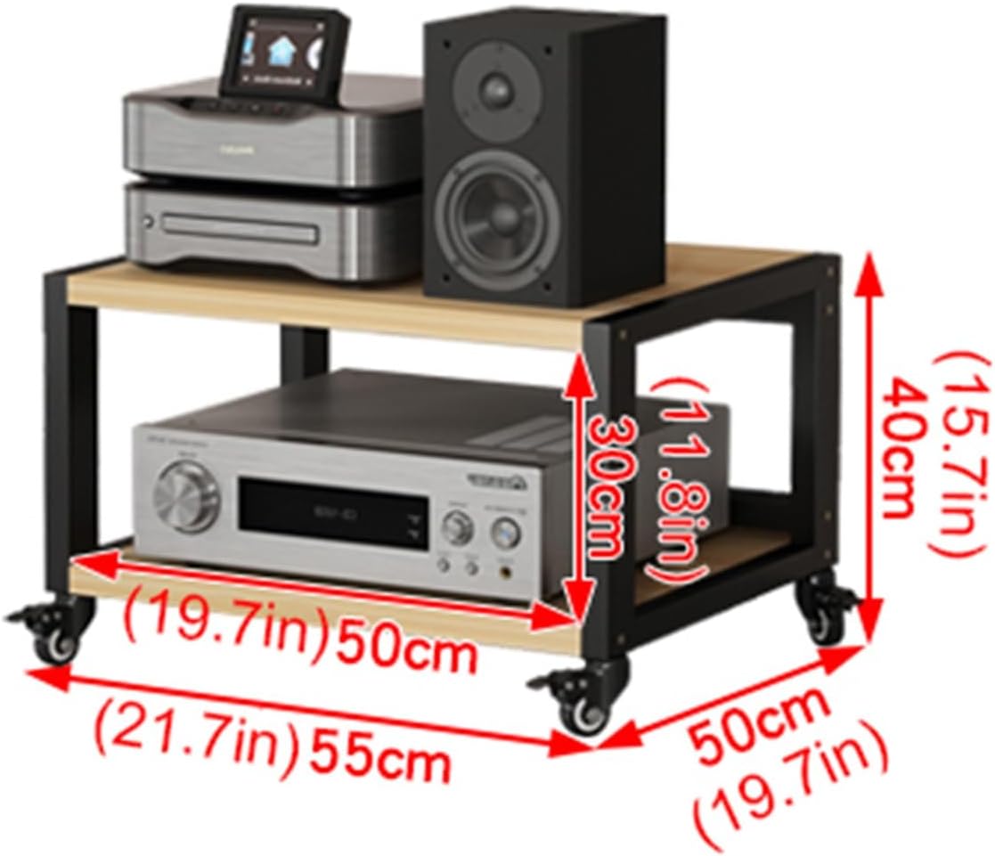 2/3-Tier AV Media Stand Movable Wooden Corner Shelf DVD CD Player Stand Audio/Video Component Cabinet Stereo Rack Audio Tower for Home/Office/DJ/Theater (Color : A
