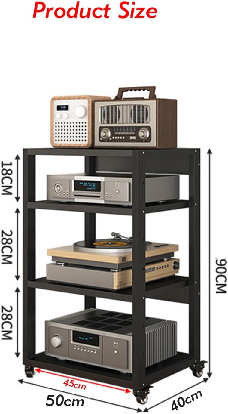 WUHUQN Media Stand 4-Tier AV Media Stand Corner Stand Stand Assembly Cabinet Stereo Rack Sound Tower