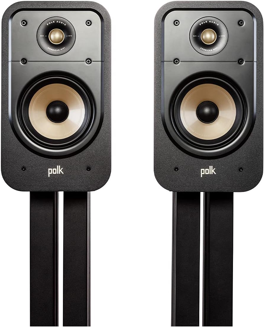 Polk Audio Signature Elite ES20 Bookshelf Speakers Cable Bundle (Black)