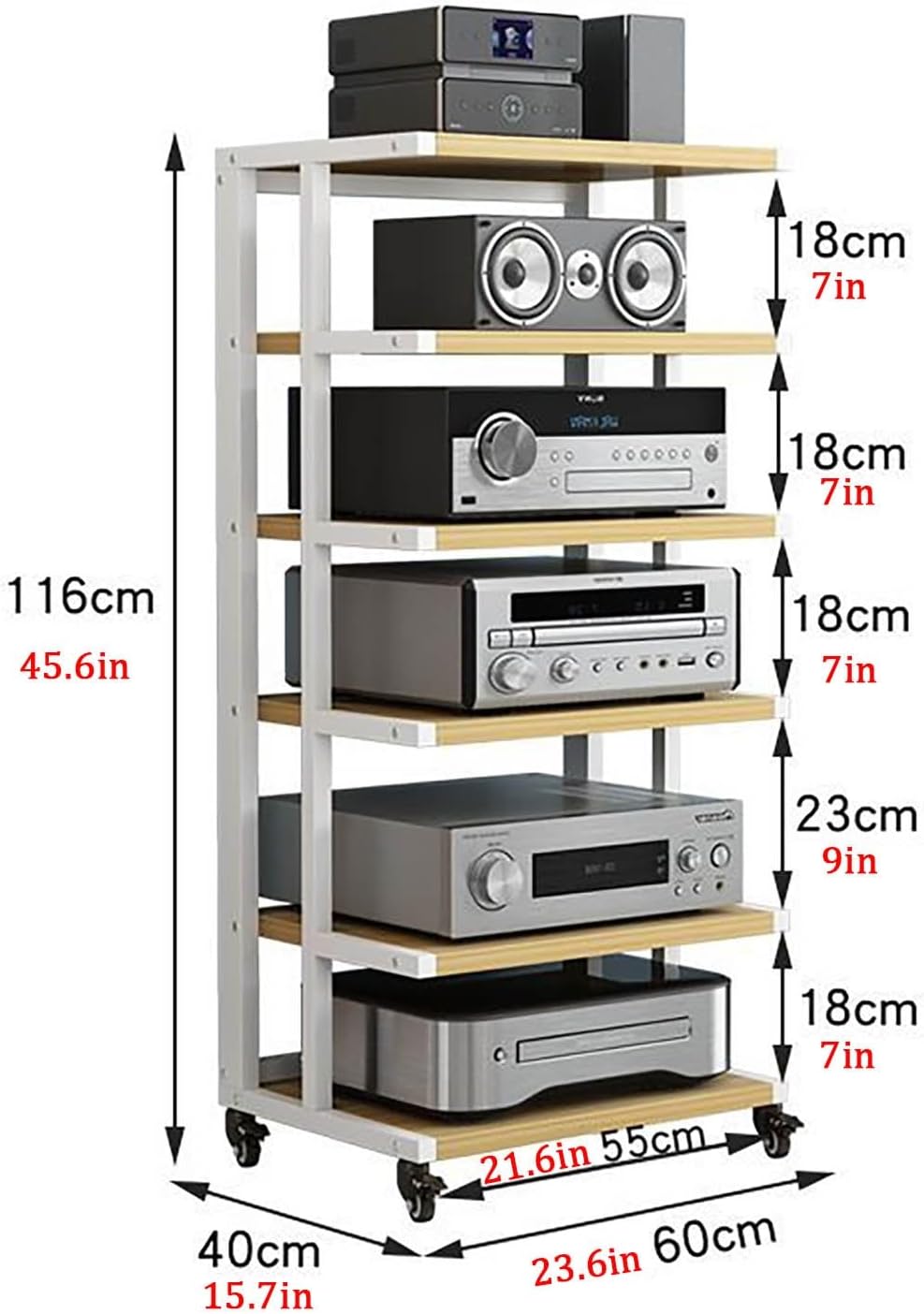 JIAOCKJIAO 6 Tier AV Media Stand