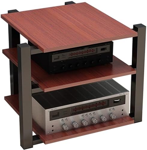 Brown 3-Tier Metal Audio Video Media Stand