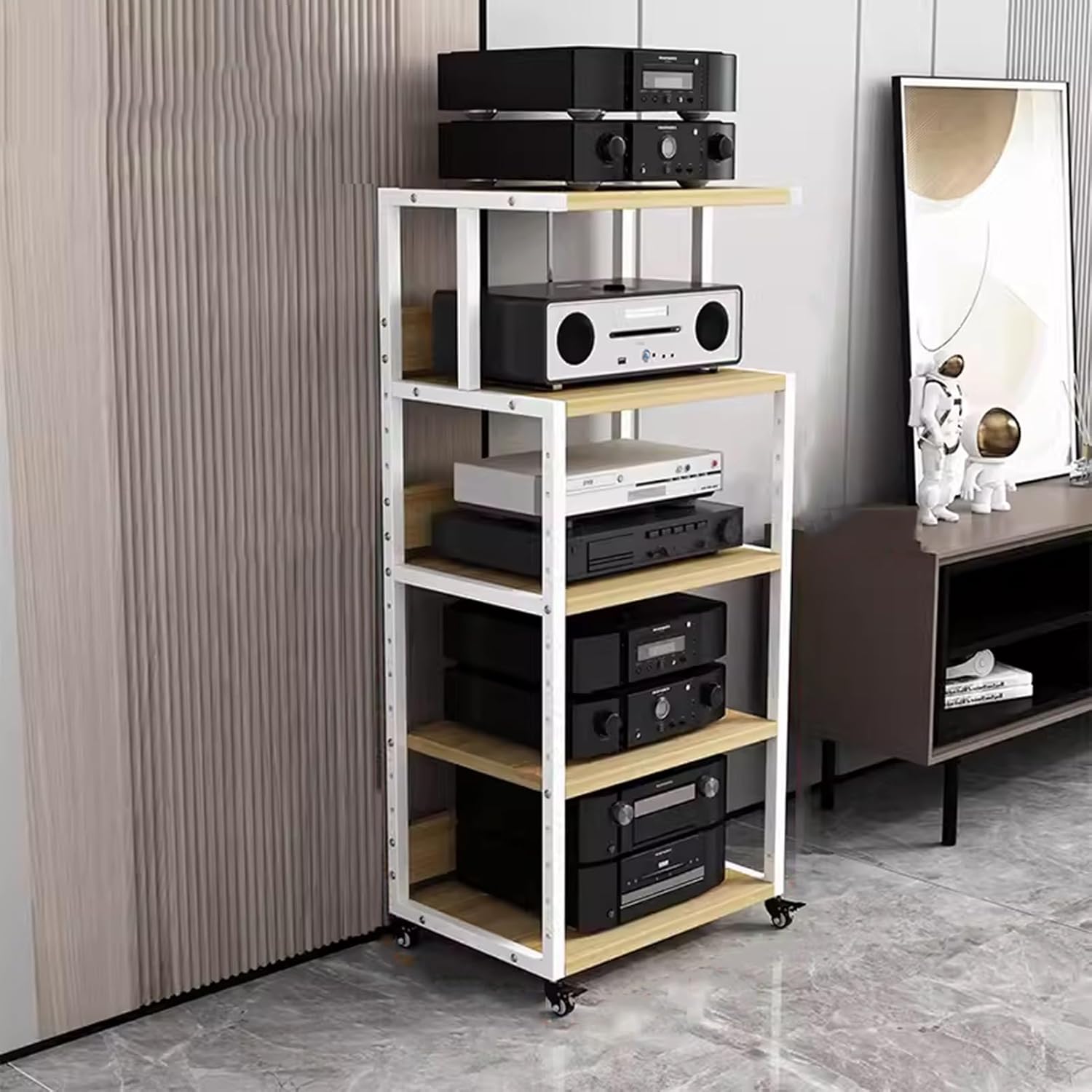 Media Stand 5-Tier Removable Media Rack Audio/Video Component Cabinet
