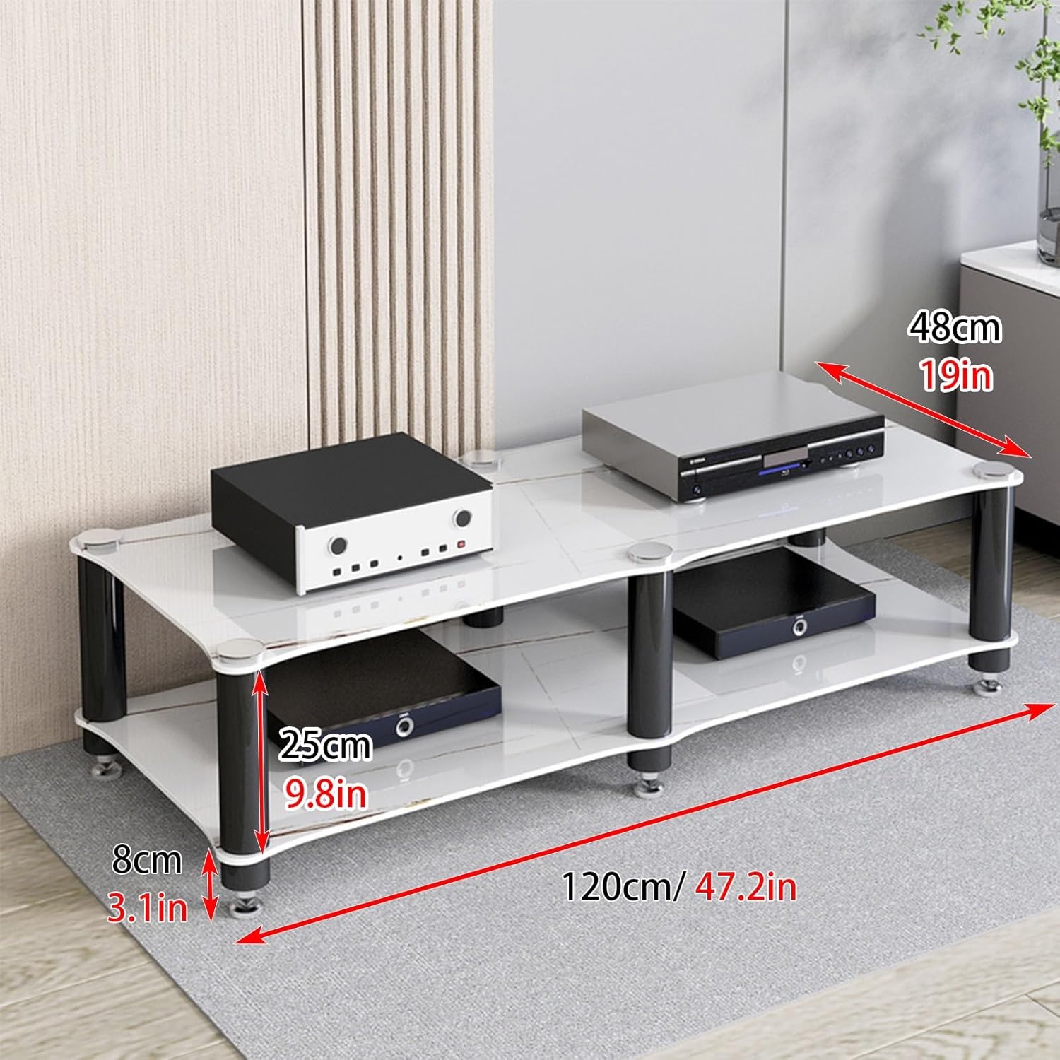CHZDPP TV Stand/Home Theater Cabinet with Shock-Absorbing Foot Pegs