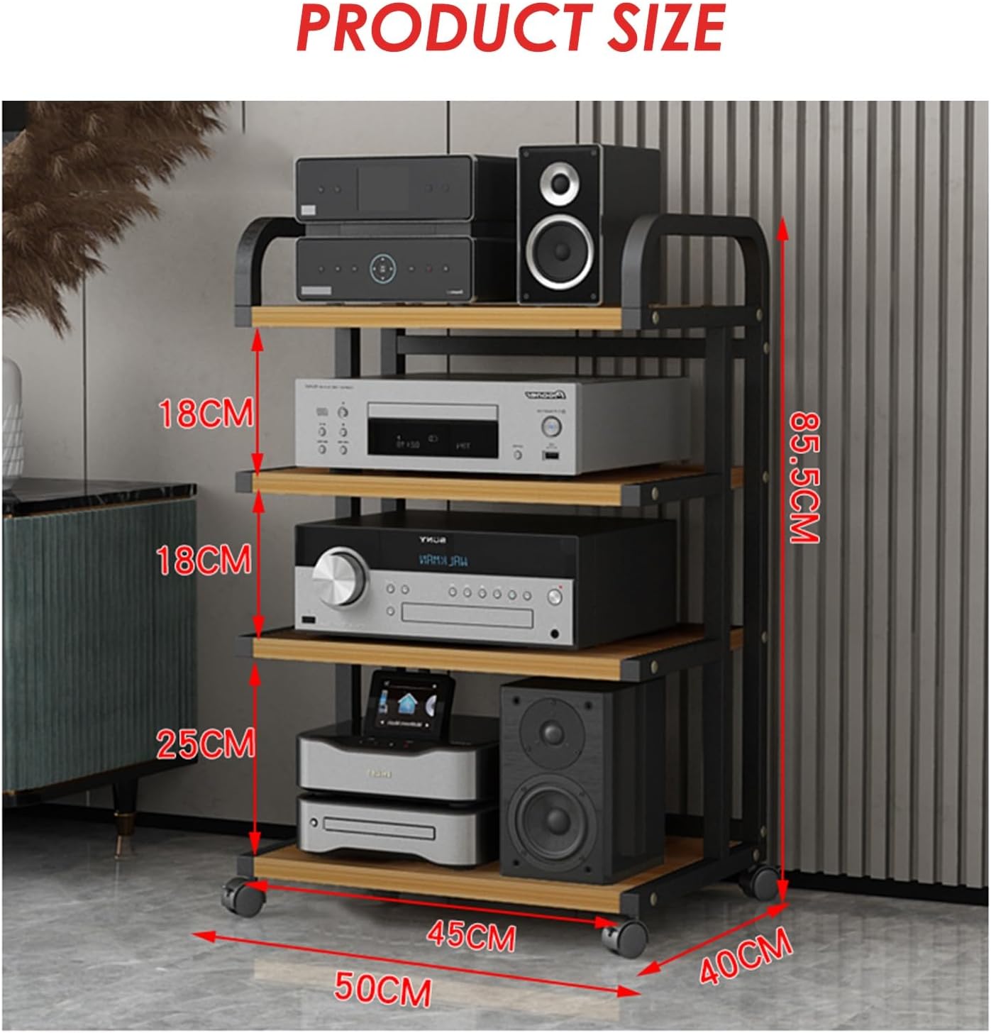 YLQFGUVWK 4 Removable Media Stand Audio/Video Stand CD Player Stand Stereo Component Storage Cabinet