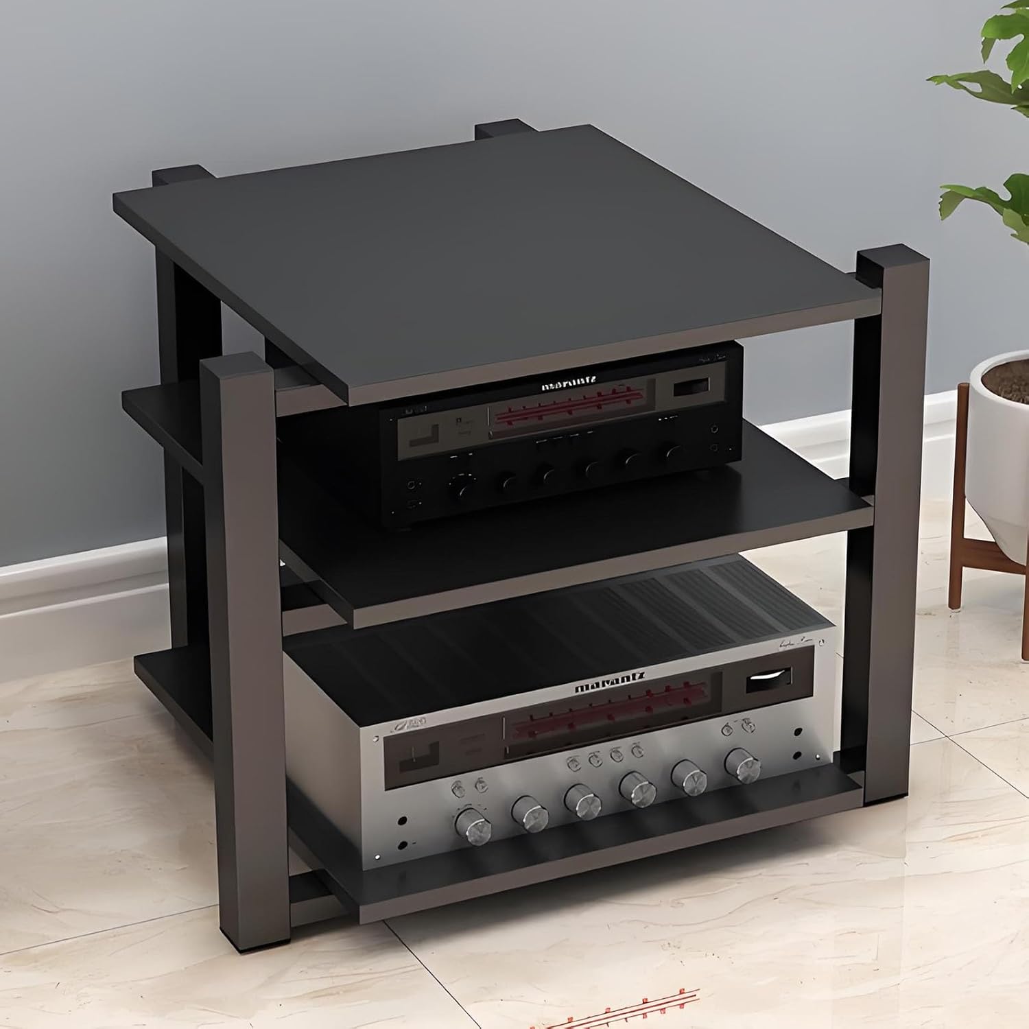 2.3.4 Tier AV Media Stand - Stereo Audio Rack